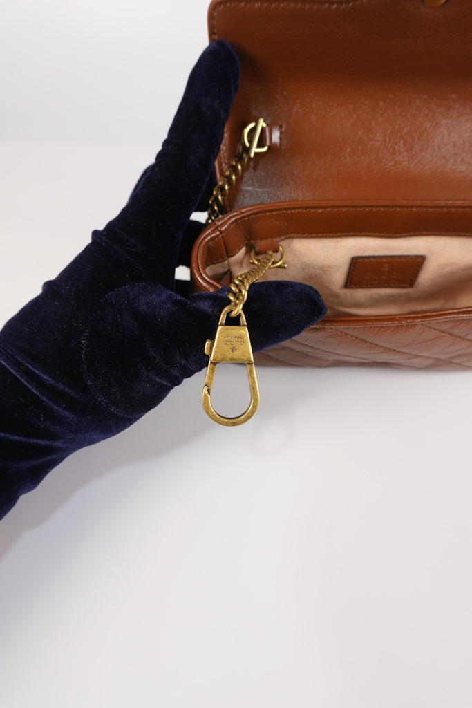 Super Mini Caramel Brown Marmont Chain Strap | Purse Maison Luxury Bags Shop
