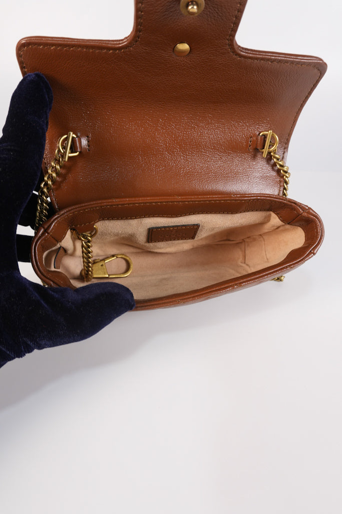 Super Mini Caramel Brown Marmont Chain Strap | Purse Maison Luxury Bags Shop