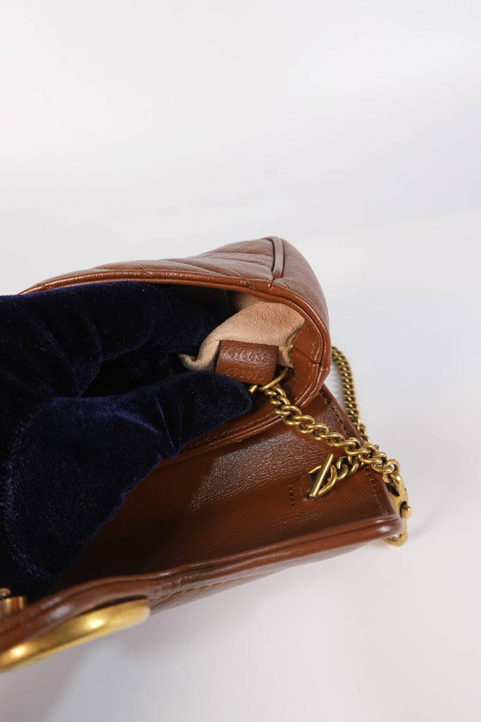 Super Mini Caramel Brown Marmont Chain Strap | Purse Maison Luxury Bags Shop