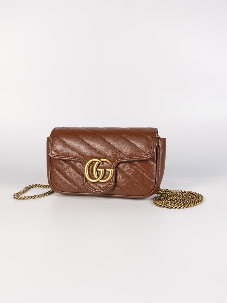 Super Mini Caramel Brown Marmont Chain Strap | Purse Maison Luxury Bags Shop