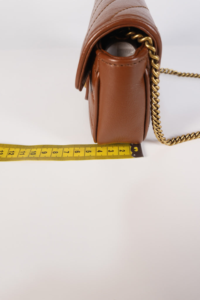 Super Mini Caramel Brown Marmont Chain Strap | Purse Maison Luxury Bags Shop