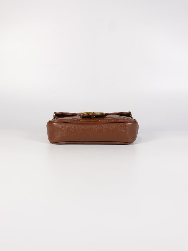 Super Mini Caramel Brown Marmont Chain Strap | Purse Maison Luxury Bags Shop