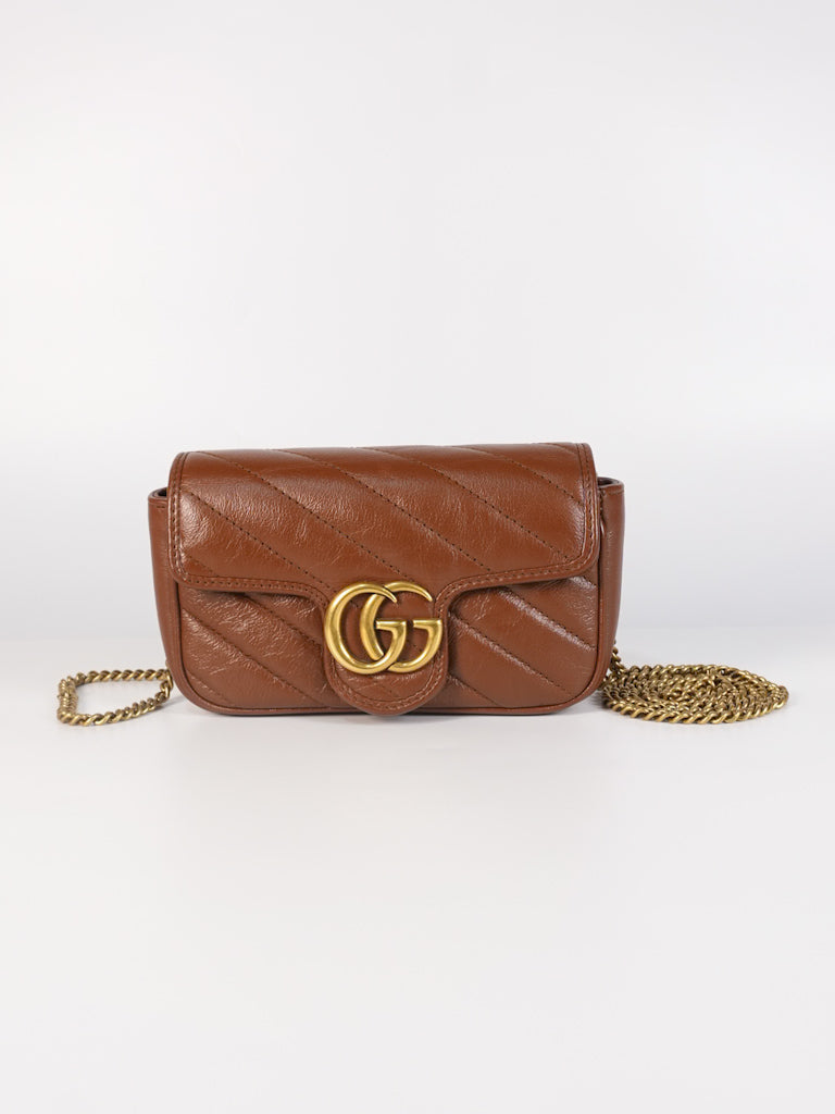 Super Mini Caramel Brown Marmont Chain Strap | Purse Maison Luxury Bags Shop