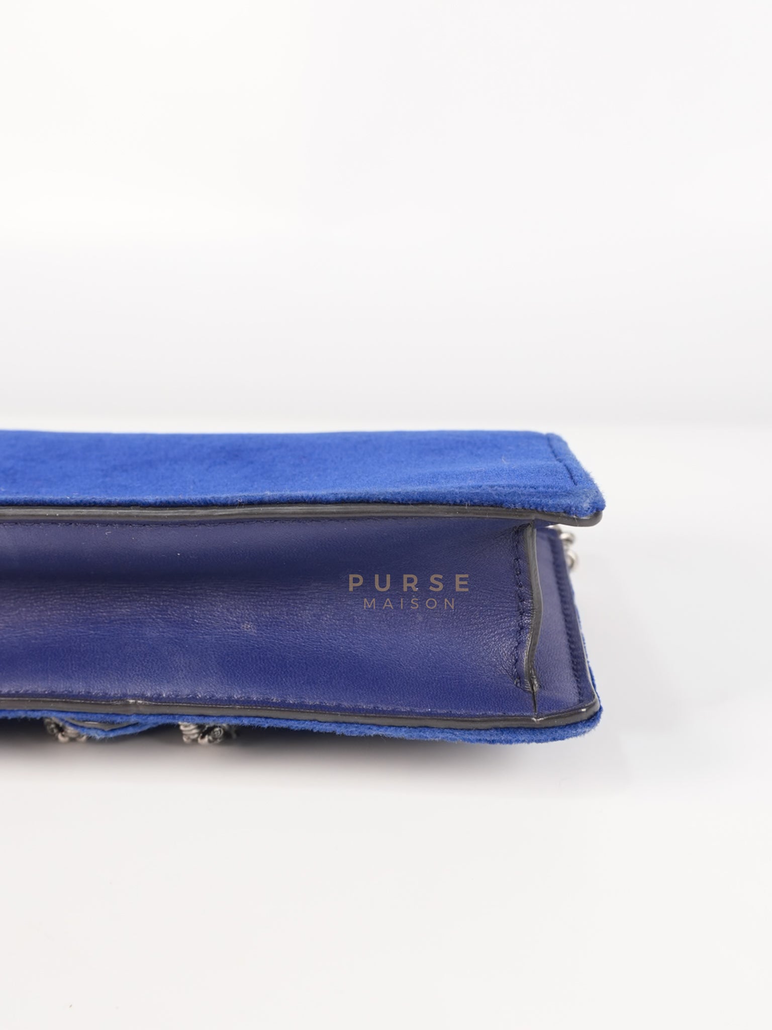 Super Mini Dionysus Blue Velvet Suede Leather Chain Bag | Purse Maison Luxury Bags Shop