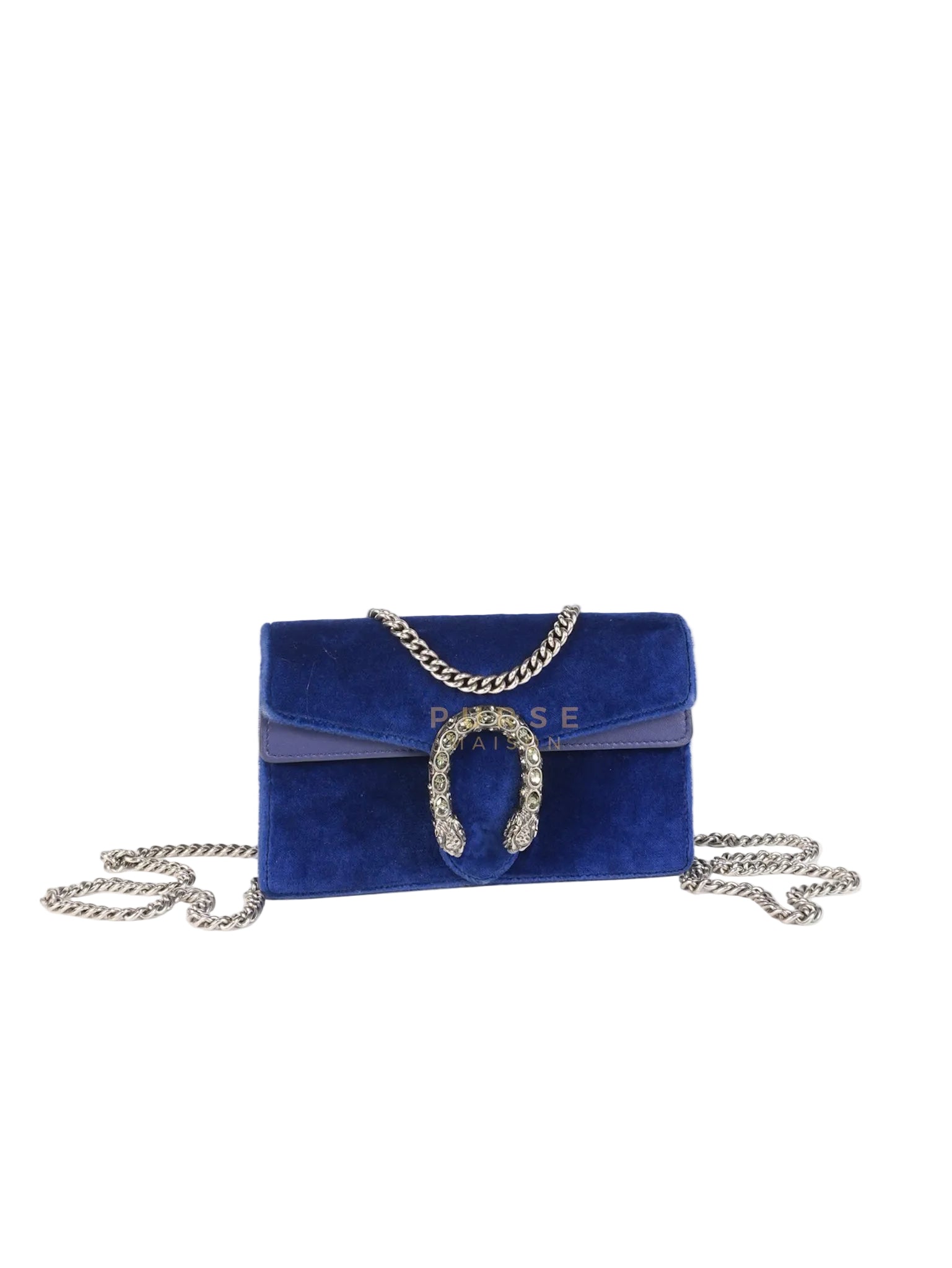 Super Mini Dionysus Blue Velvet Suede Leather Chain Bag | Purse Maison Luxury Bags Shop