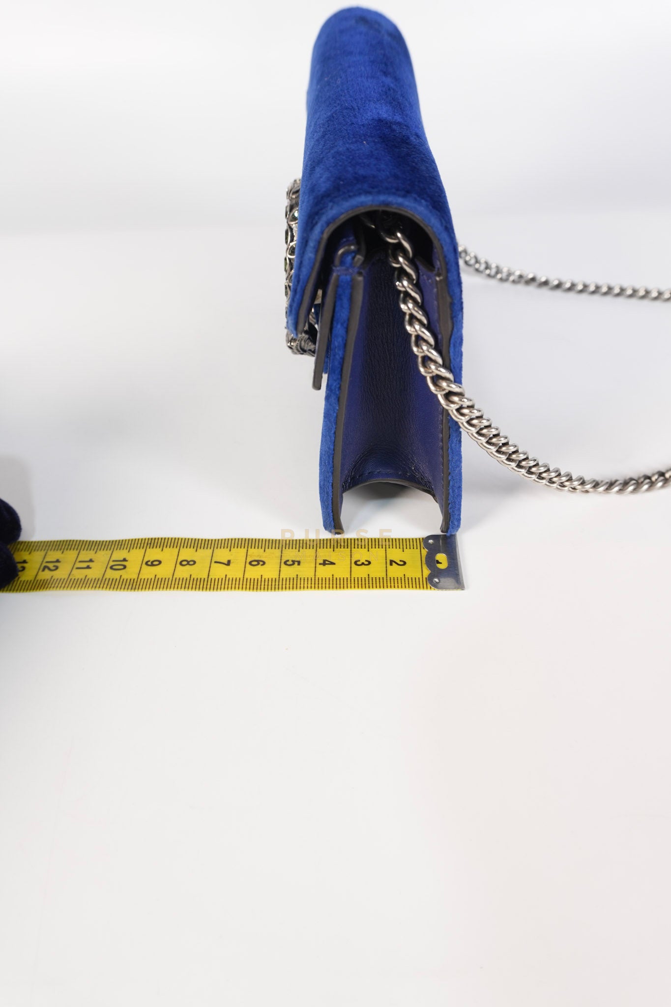 Super Mini Dionysus Blue Velvet Suede Leather Chain Bag | Purse Maison Luxury Bags Shop