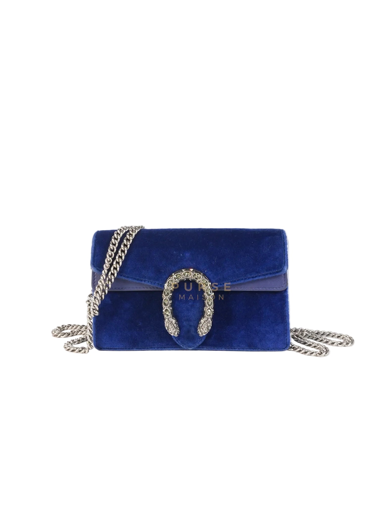 Super Mini Dionysus Blue Velvet Suede Leather Chain Bag | Purse Maison Luxury Bags Shop