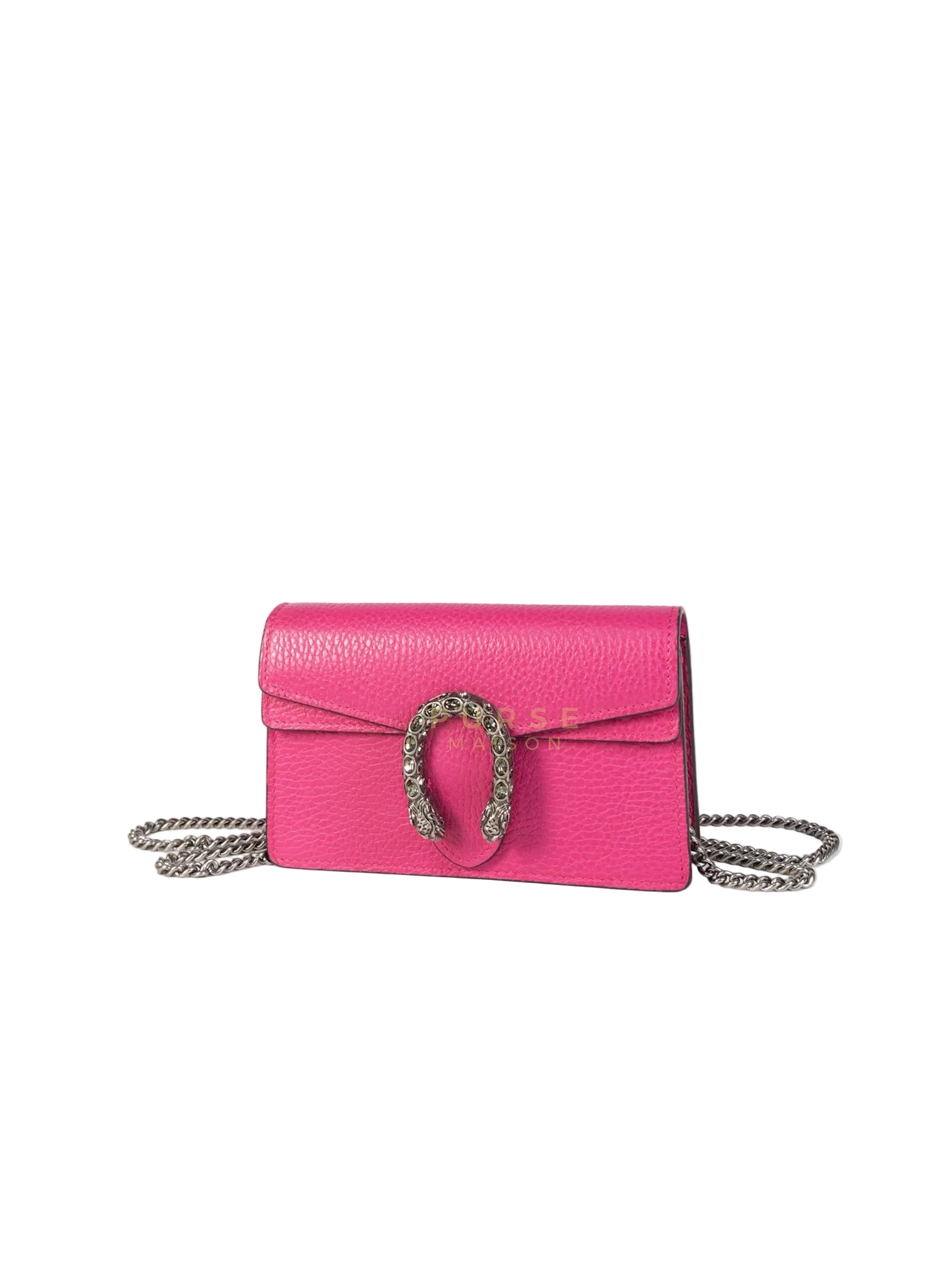 Super Mini Dionysus in Pink Grained Calfskin Leather Chain Bag | Purse Maison Luxury Bags Shop