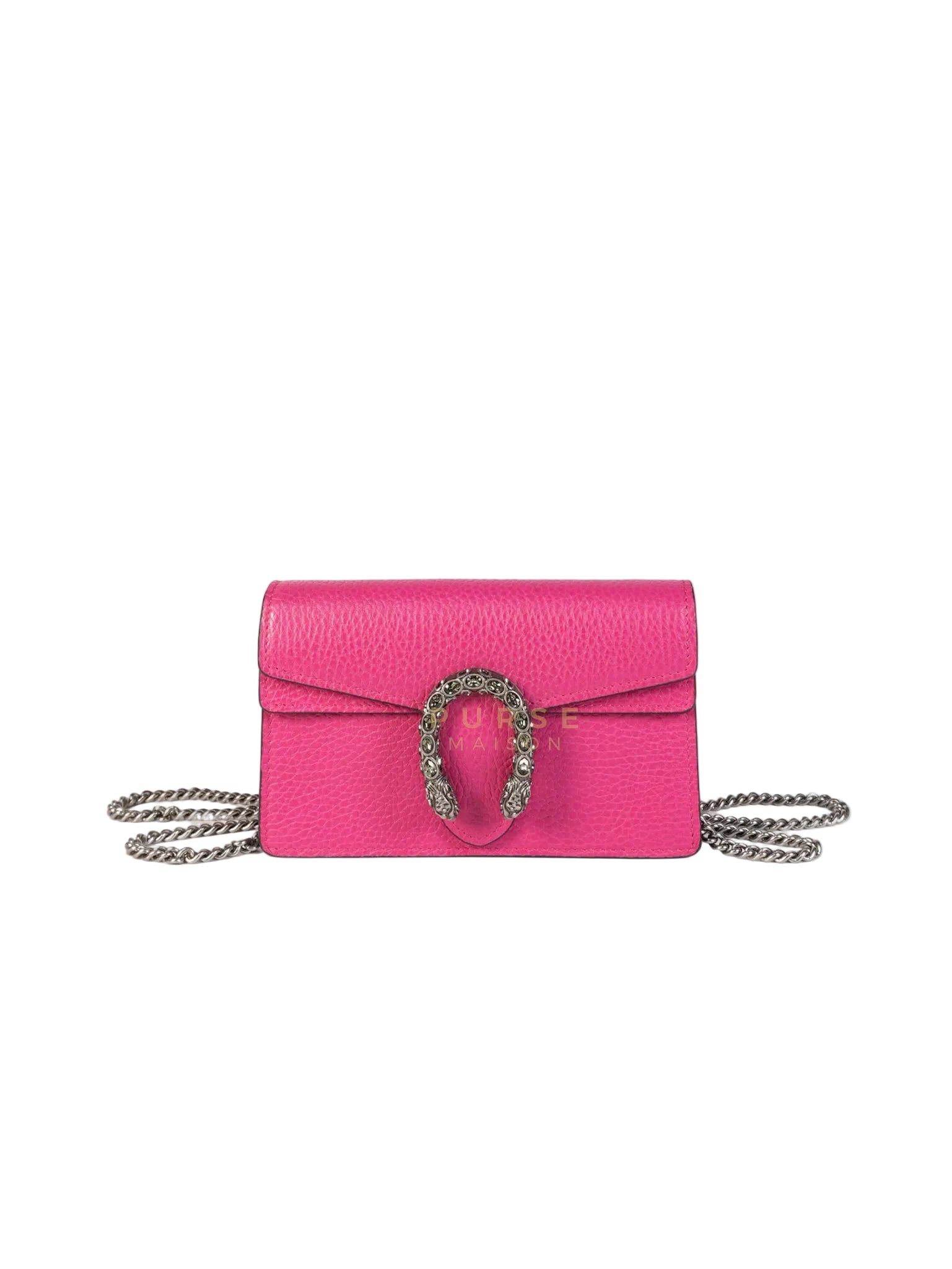 Super Mini Dionysus in Pink Grained Calfskin Leather Chain Bag | Purse Maison Luxury Bags Shop