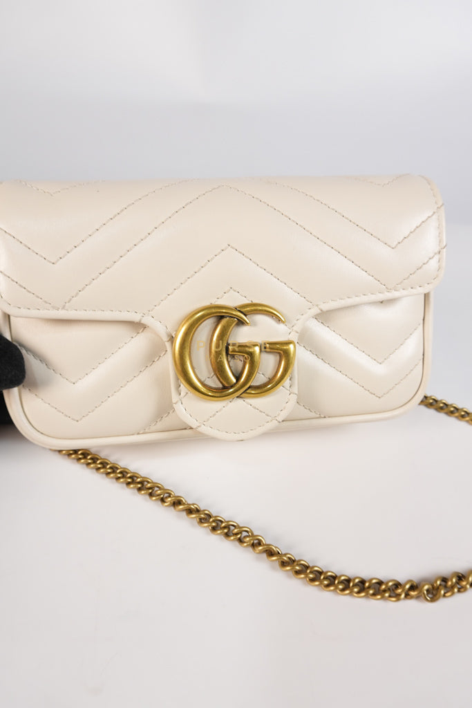 Super Mini White Marmont Chain Bag | Purse Maison Luxury Bags Shop