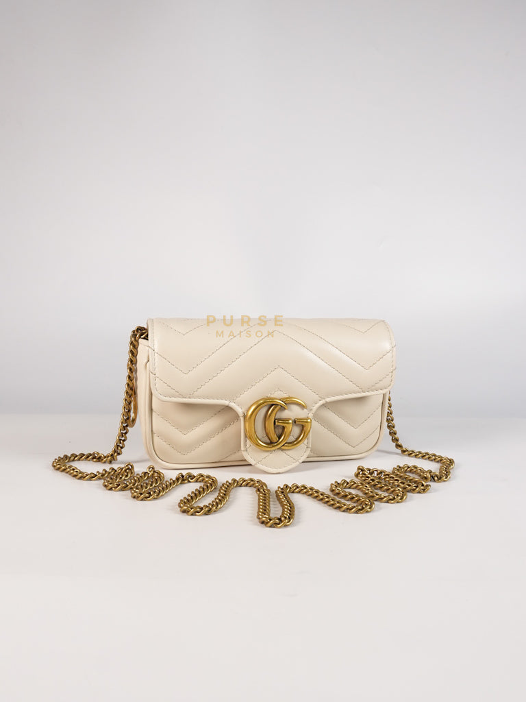 Super Mini White Marmont Chain Bag | Purse Maison Luxury Bags Shop