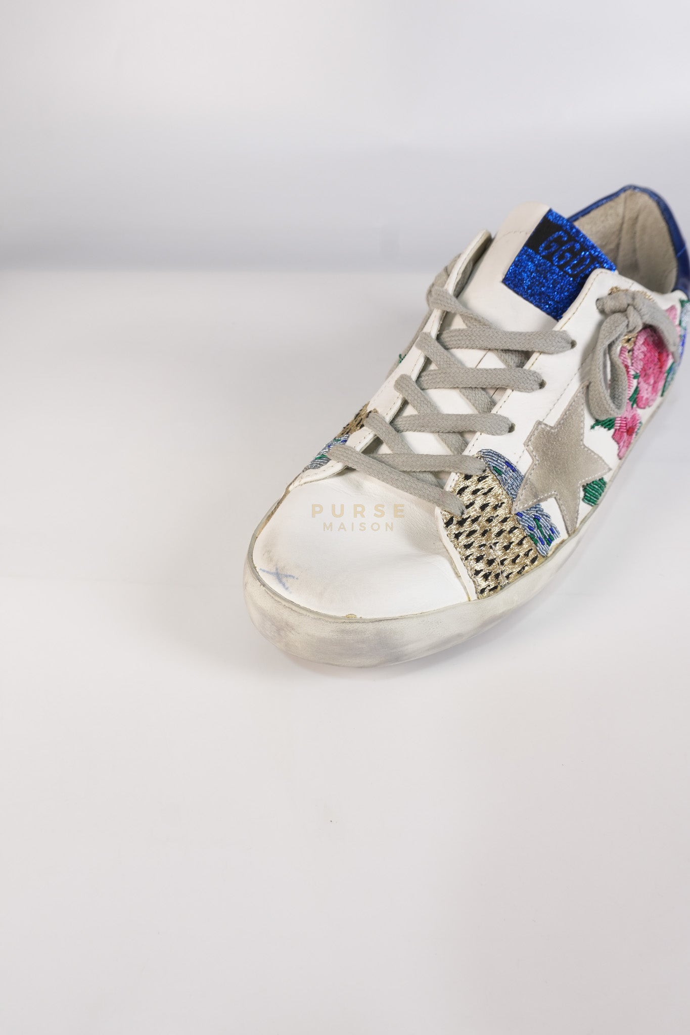 Super-Star Classic Suede Toe Leather Quarter Glitter (White/Ice/Gold/Black Sneakers Size 40 (25cm) | Purse Maison Luxury Bags Shop