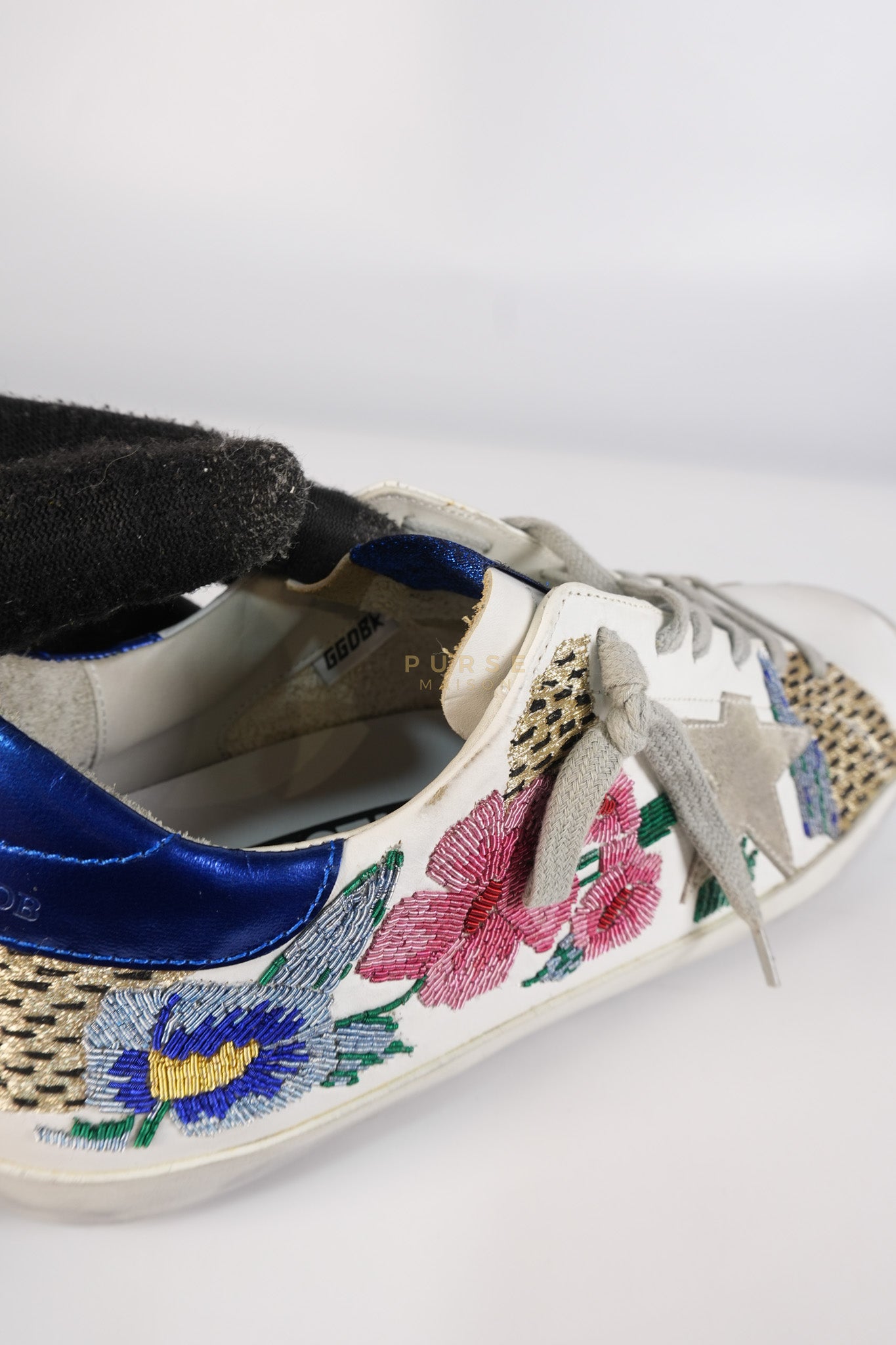 Super-Star Classic Suede Toe Leather Quarter Glitter (White/Ice/Gold/Black Sneakers Size 40 (25cm) | Purse Maison Luxury Bags Shop