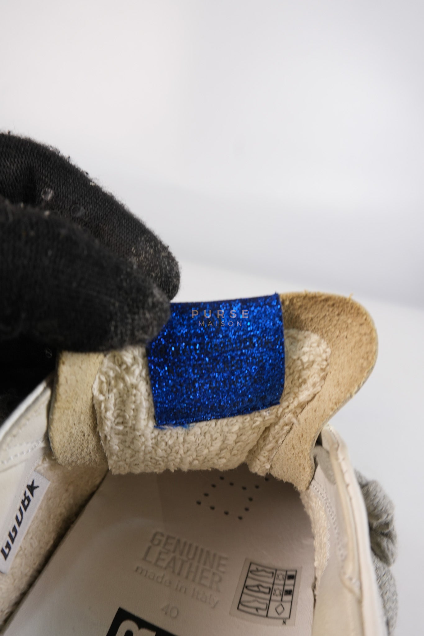 Super-Star Classic Suede Toe Leather Quarter Glitter (White/Ice/Gold/Black Sneakers Size 40 (25cm) | Purse Maison Luxury Bags Shop