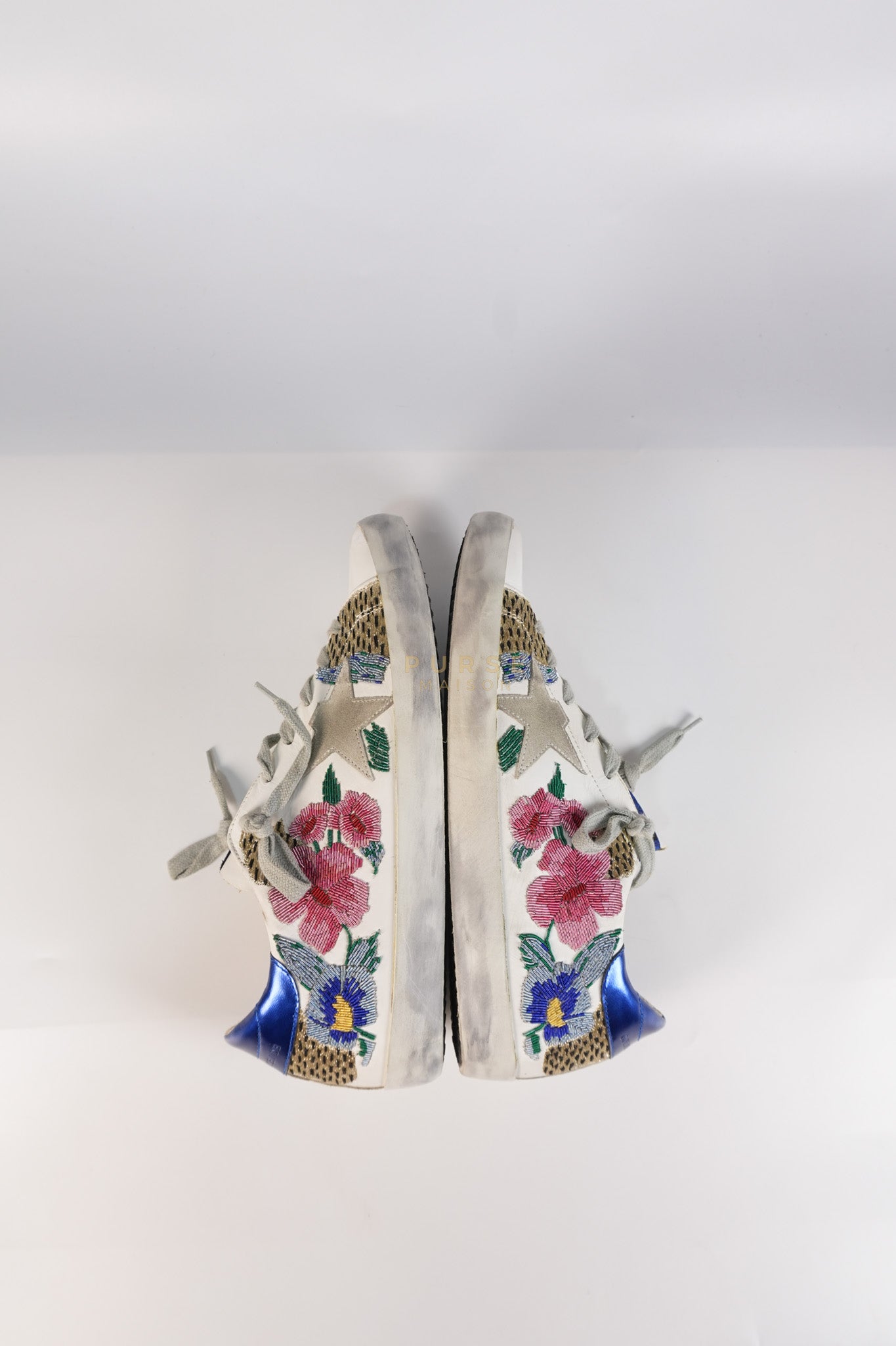 Super-Star Classic Suede Toe Leather Quarter Glitter (White/Ice/Gold/Black Sneakers Size 40 (25cm) | Purse Maison Luxury Bags Shop