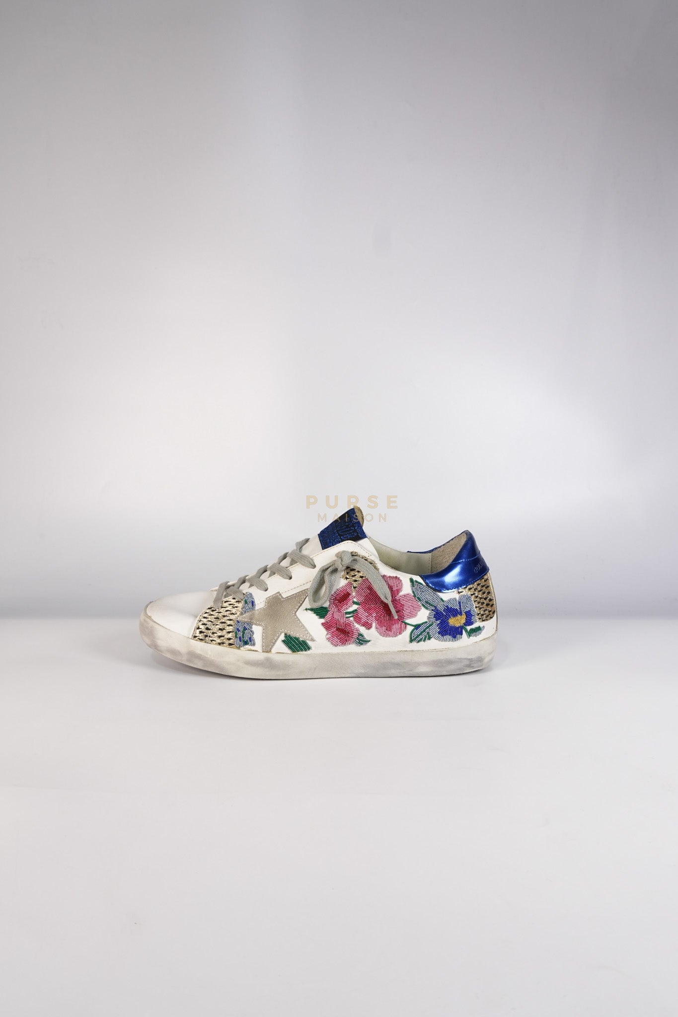 Super-Star Classic Suede Toe Leather Quarter Glitter (White/Ice/Gold/Black Sneakers Size 40 (25cm) | Purse Maison Luxury Bags Shop