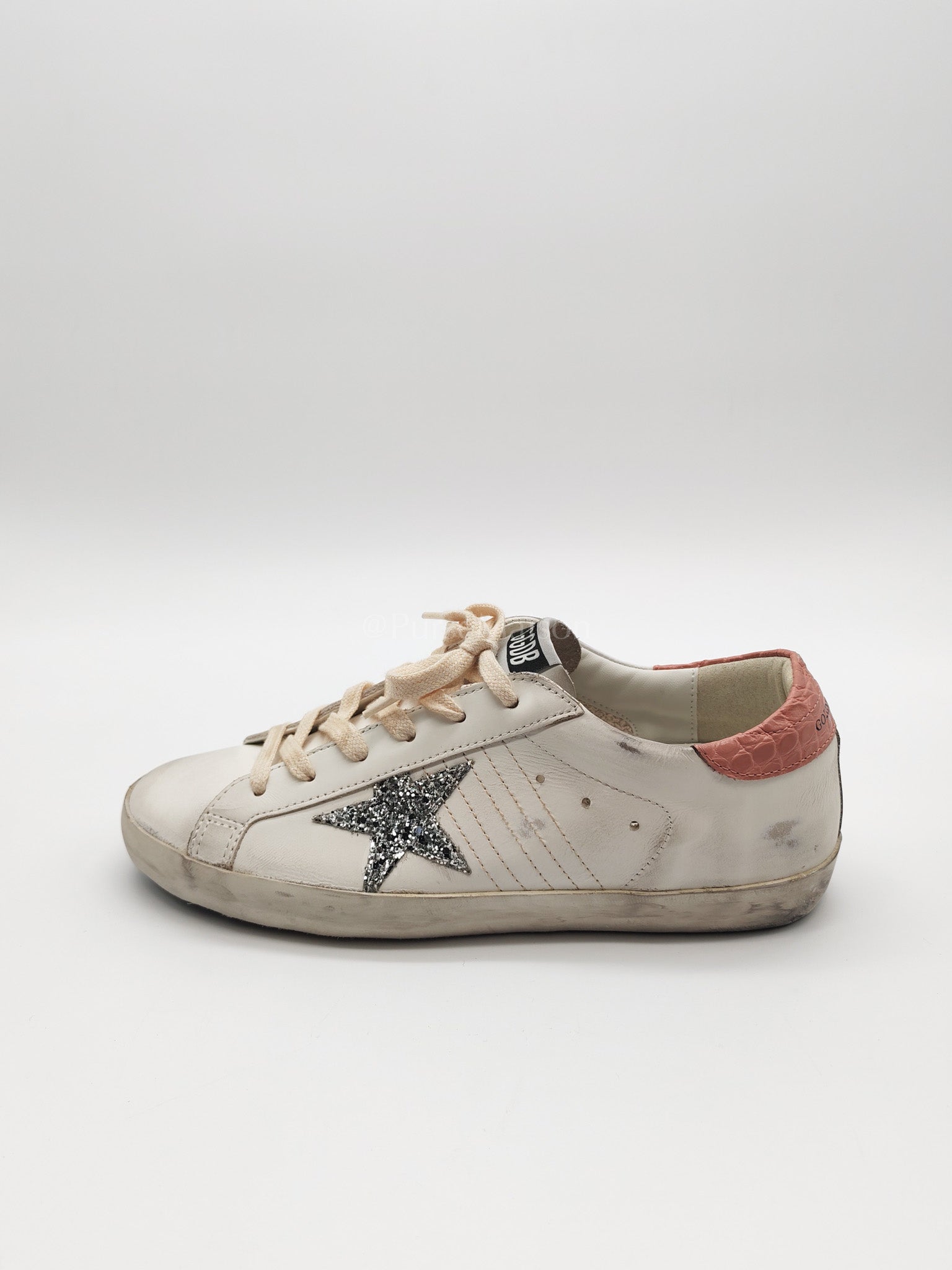 Superstar Sneakers and Pink Crocodile Effect-Leather Heel Counter Size 40 EU(26cm) | Purse Maison Luxury Bags Shop