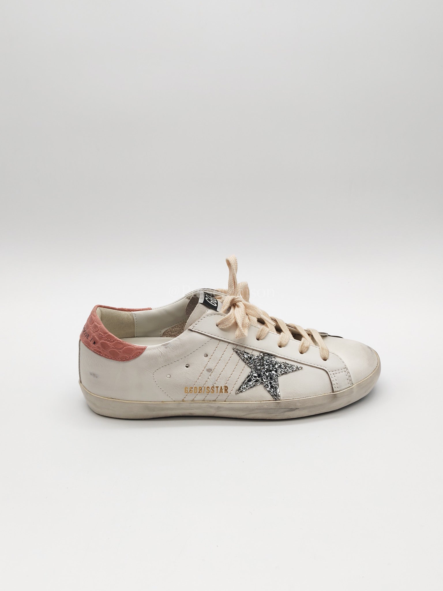 Superstar Sneakers and Pink Crocodile Effect-Leather Heel Counter Size 40 EU(26cm) | Purse Maison Luxury Bags Shop