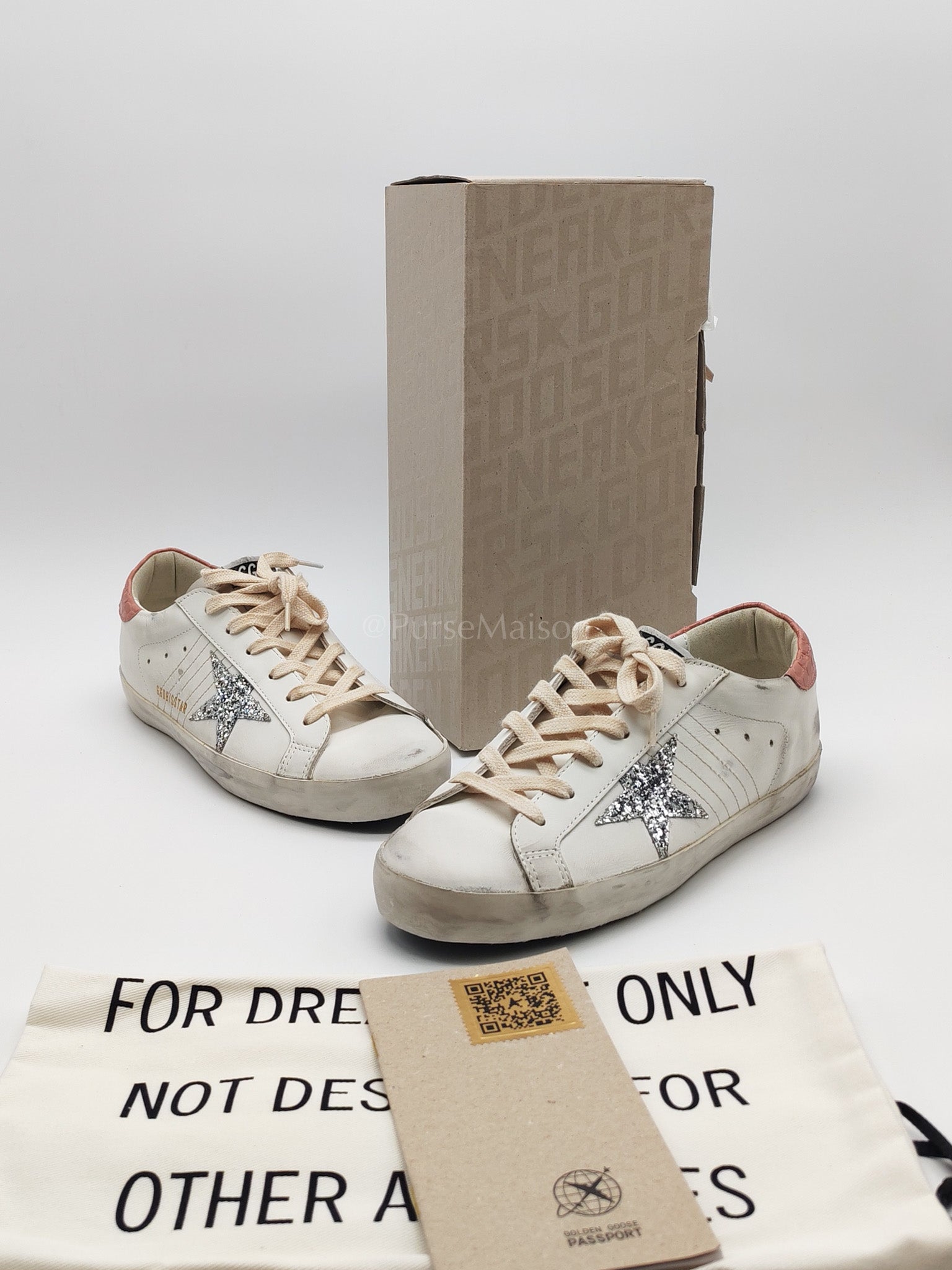 Superstar Sneakers and Pink Crocodile Effect-Leather Heel Counter Size 40 EU(26cm) | Purse Maison Luxury Bags Shop