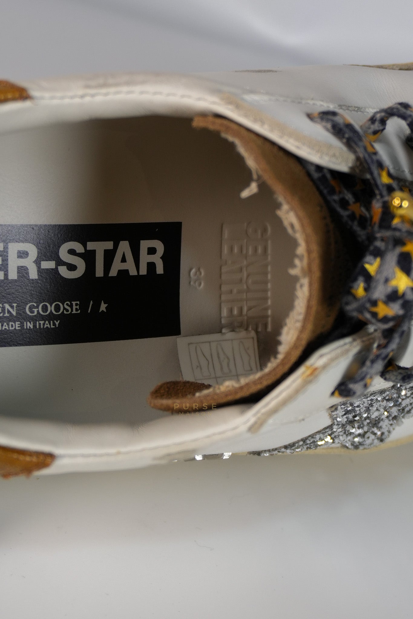 Superstar White Brown Size 39 EU (24.5cm) | Purse Maison Luxury Bags Shop