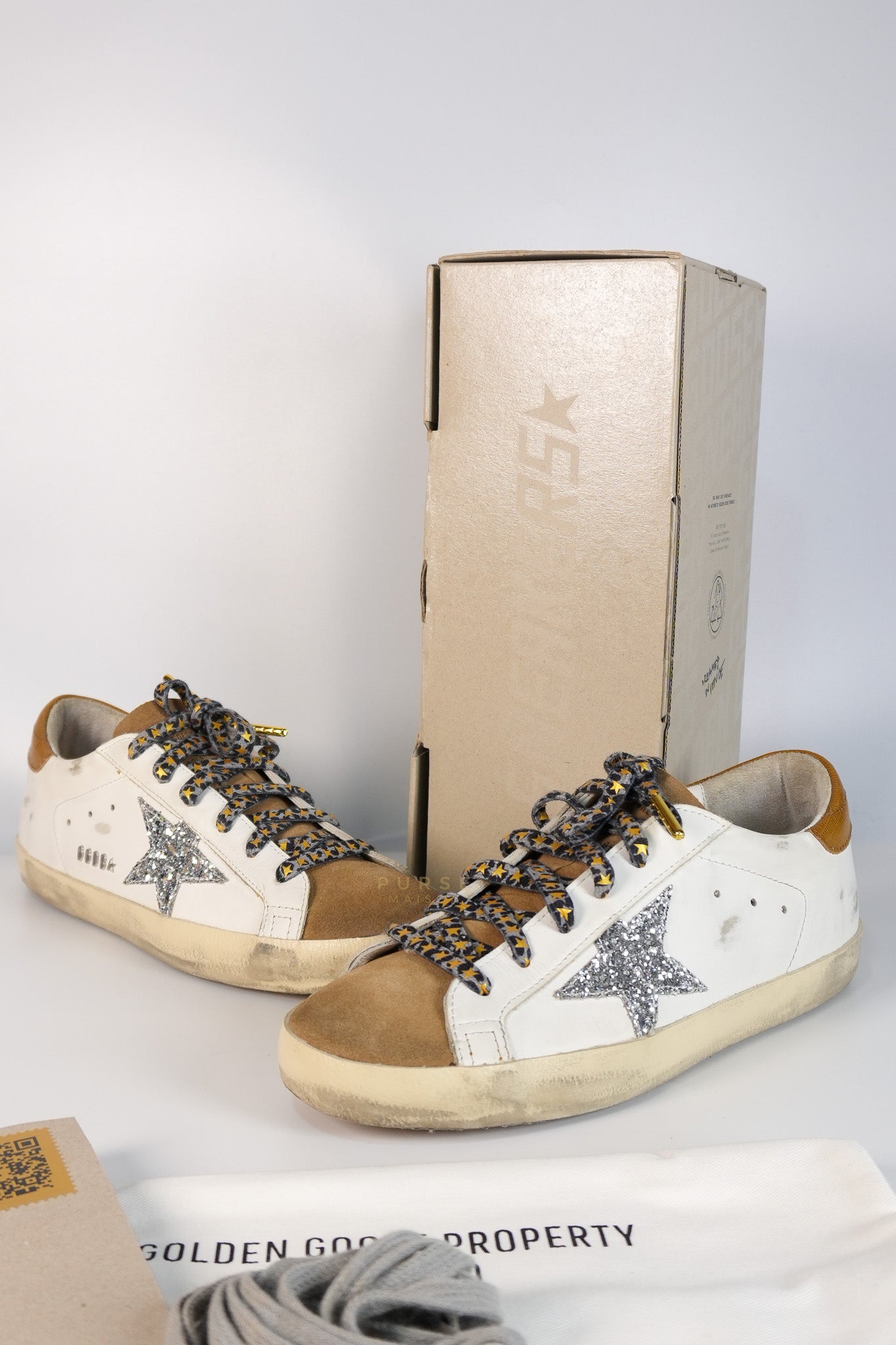 Superstar White Brown Size 39 EU (24.5cm) | Purse Maison Luxury Bags Shop