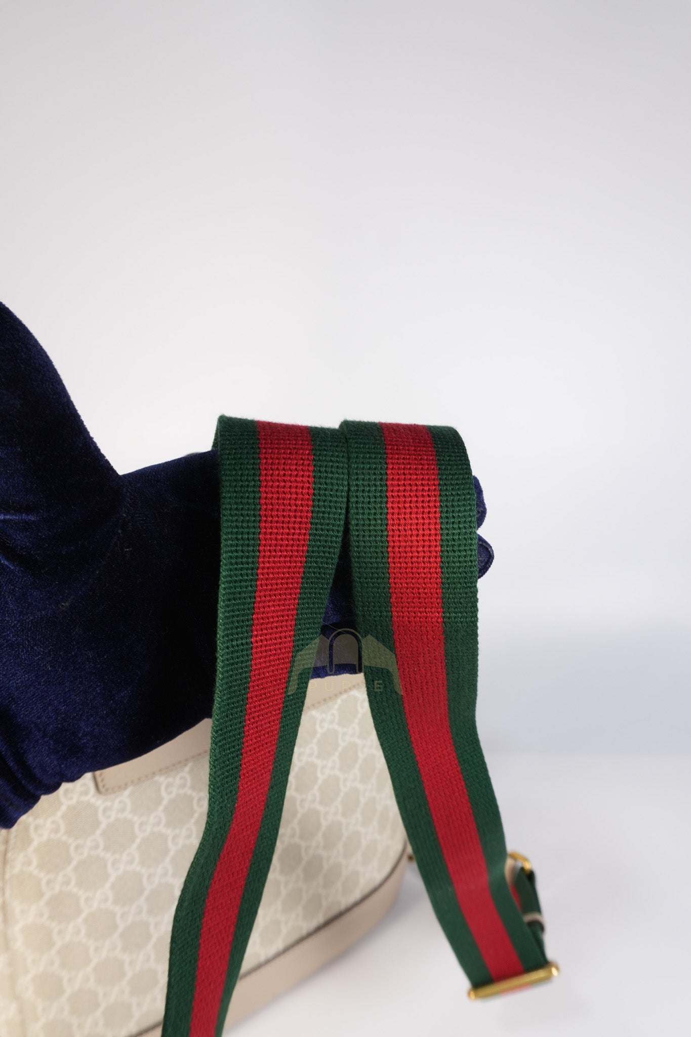 Supreme Logo Drawstring in Beige Canvas Backpack | Purse Maison Luxury Bags Shop