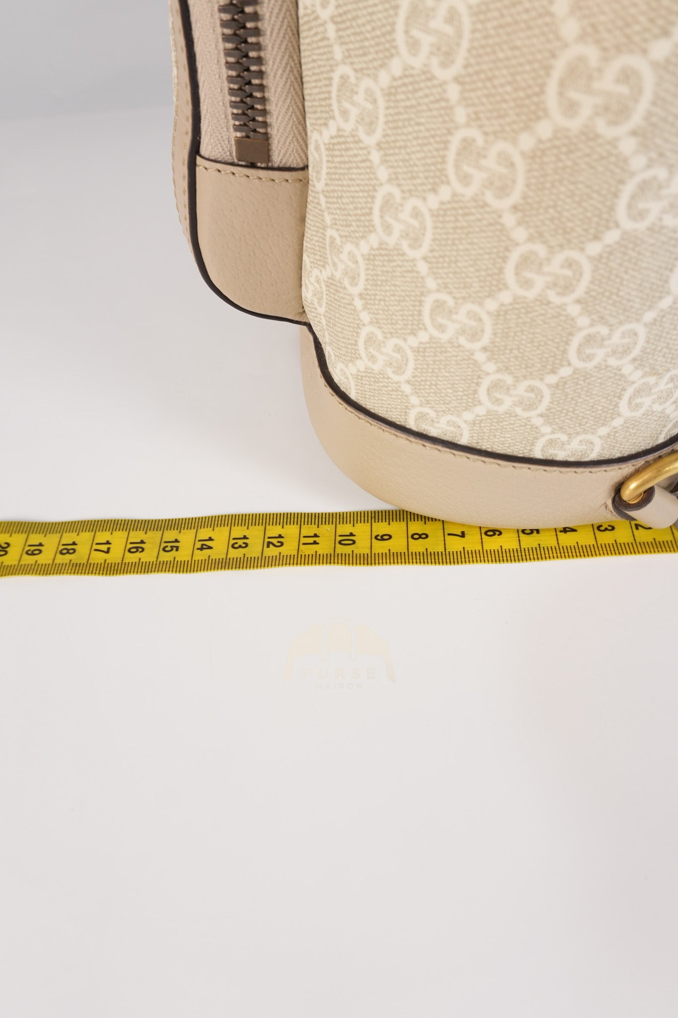 Supreme Logo Drawstring in Beige Canvas Backpack | Purse Maison Luxury Bags Shop