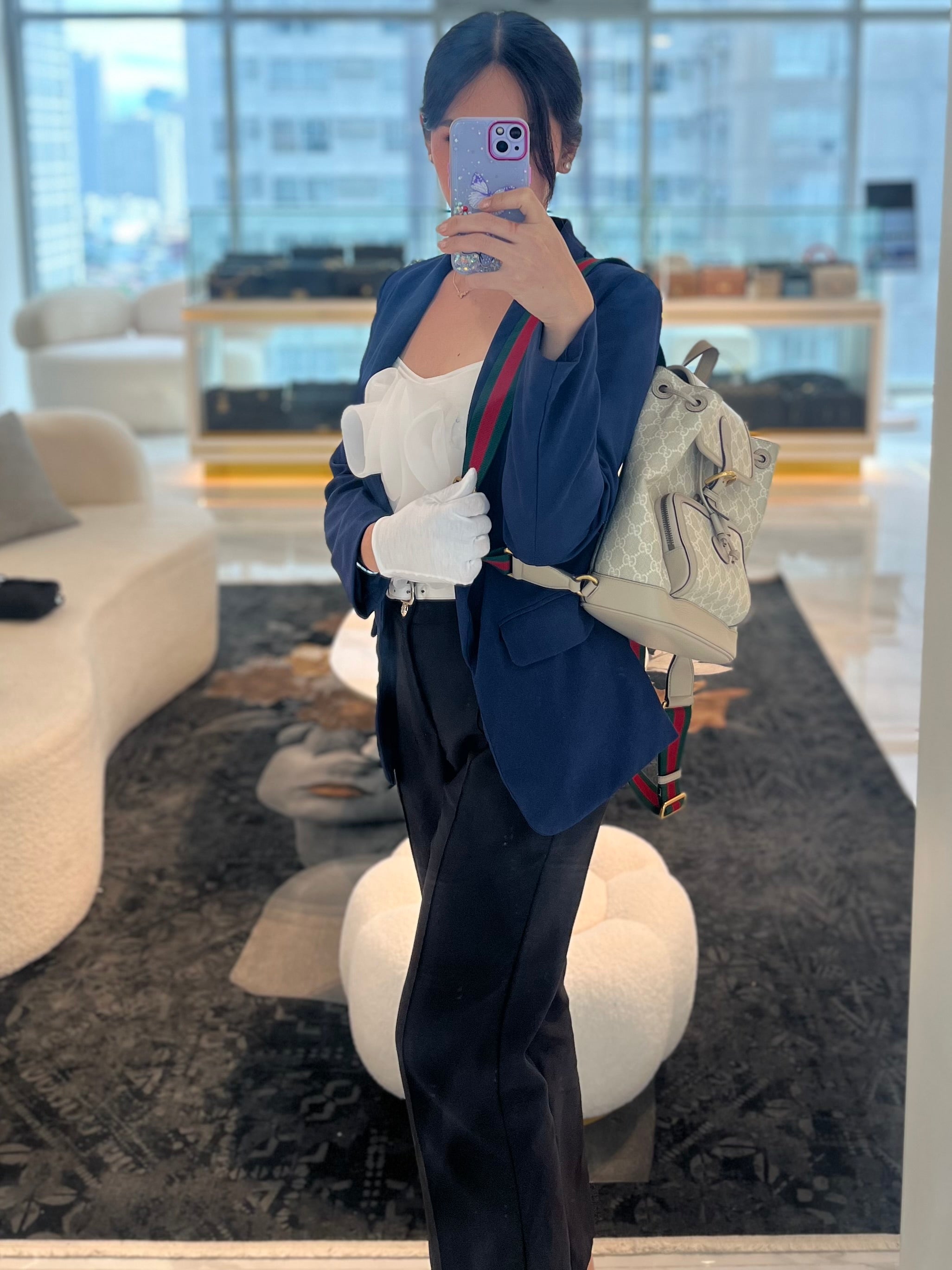 Supreme Logo Drawstring in Beige Canvas Backpack | Purse Maison Luxury Bags Shop