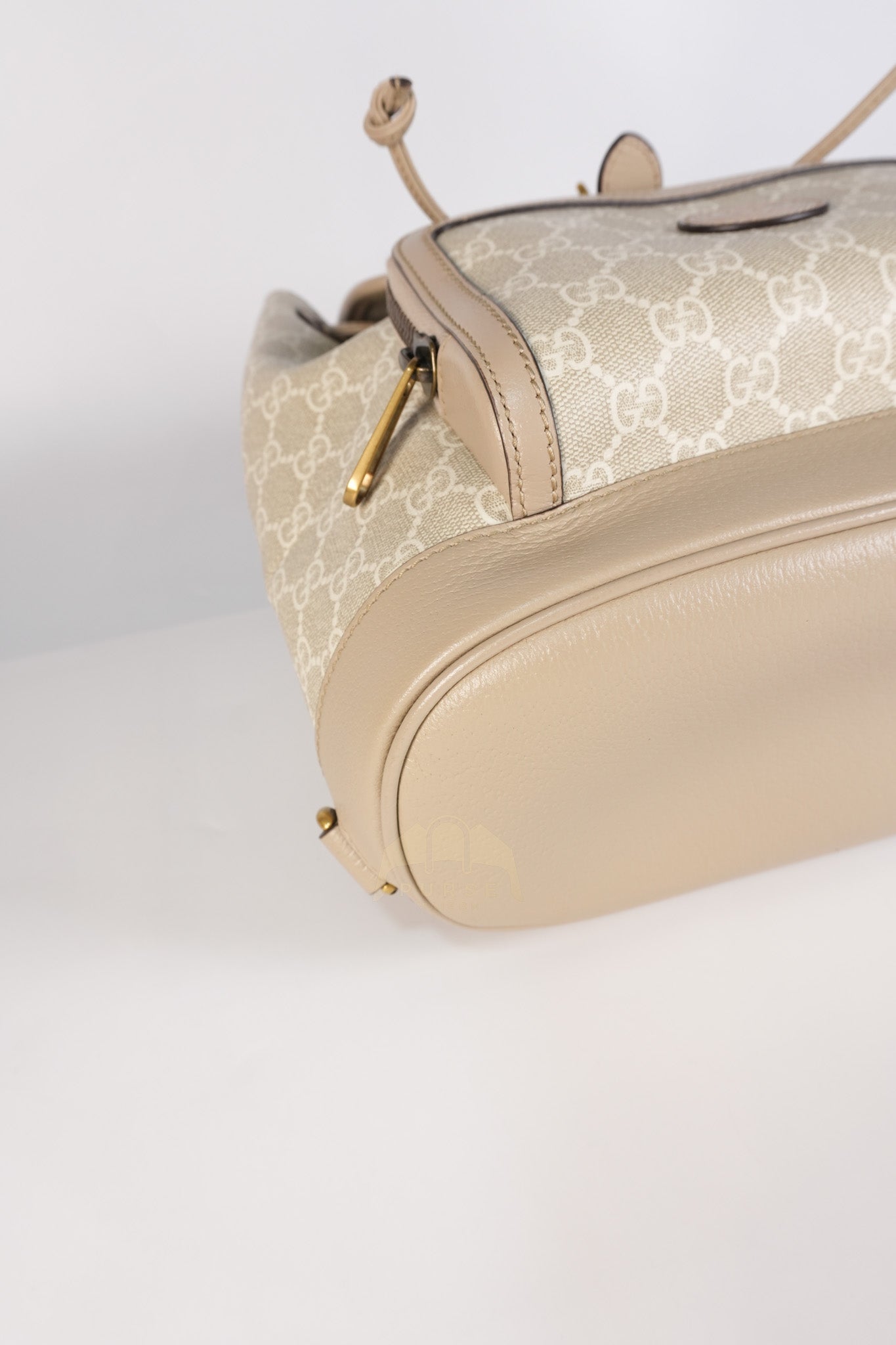 Supreme Logo Drawstring in Beige Canvas Backpack | Purse Maison Luxury Bags Shop