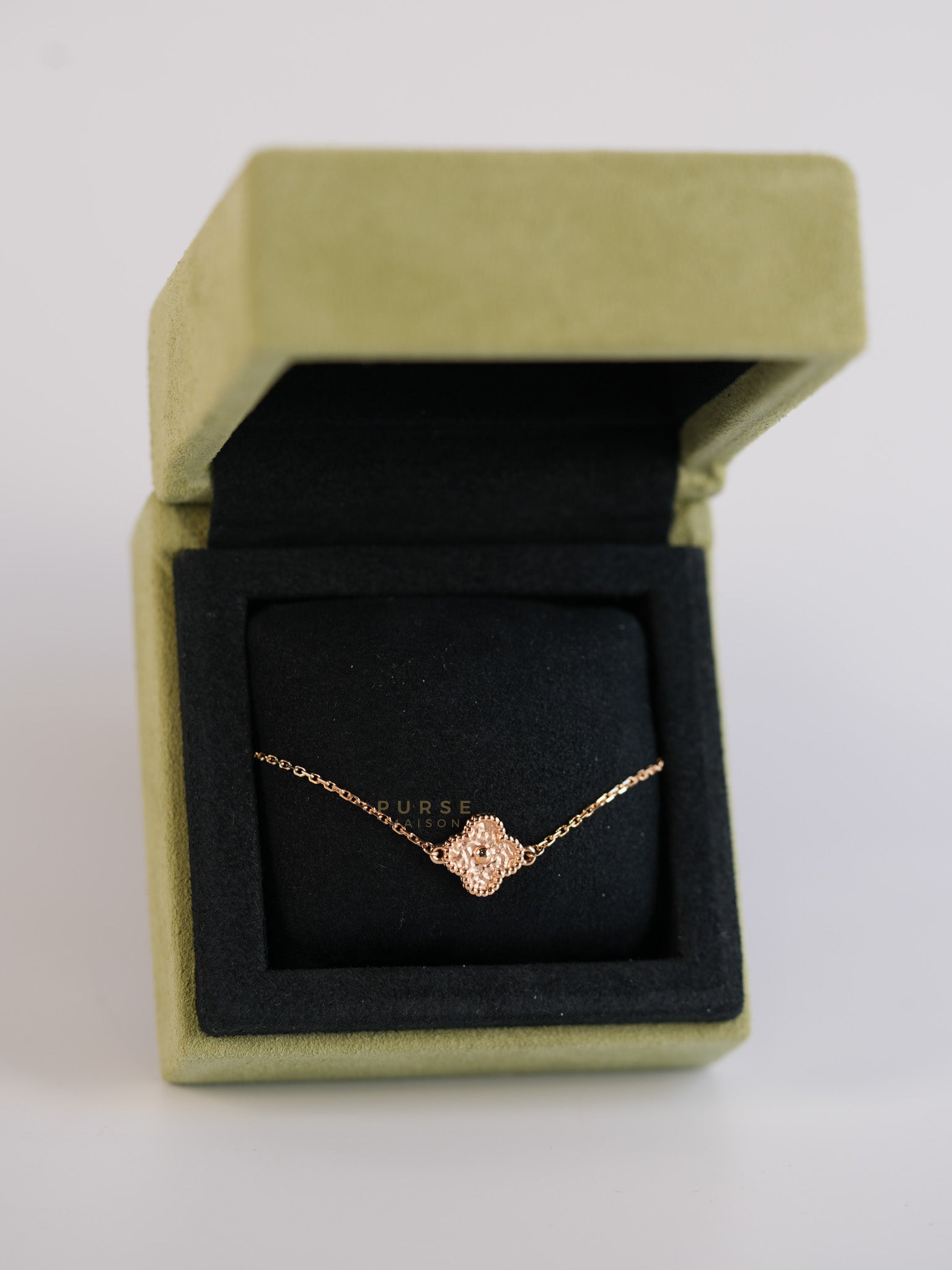 Sweet Alhambra Rose Gold Bracelet | Purse Maison Luxury Bags Shop