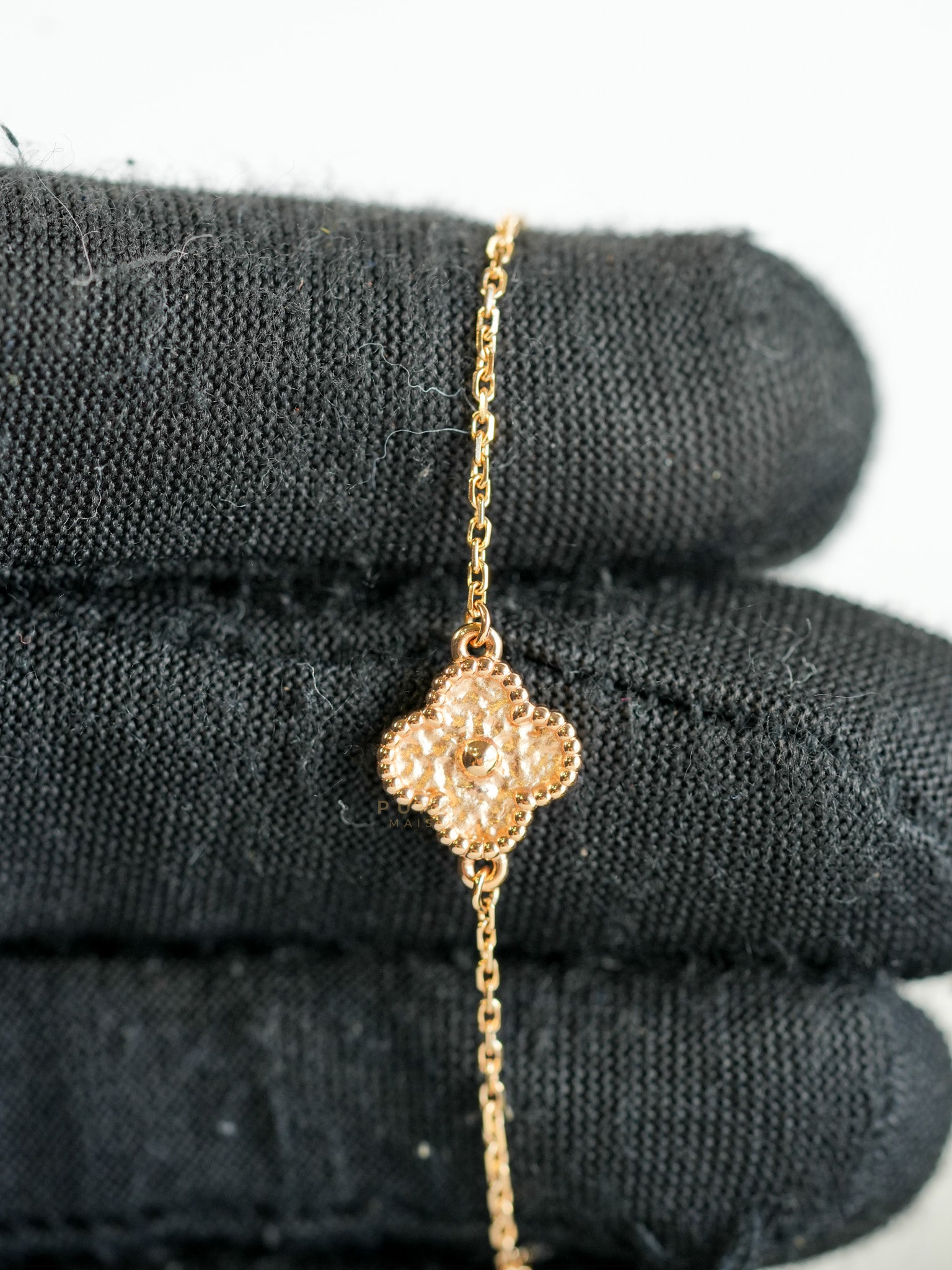 Sweet Alhambra Rose Gold Bracelet | Purse Maison Luxury Bags Shop