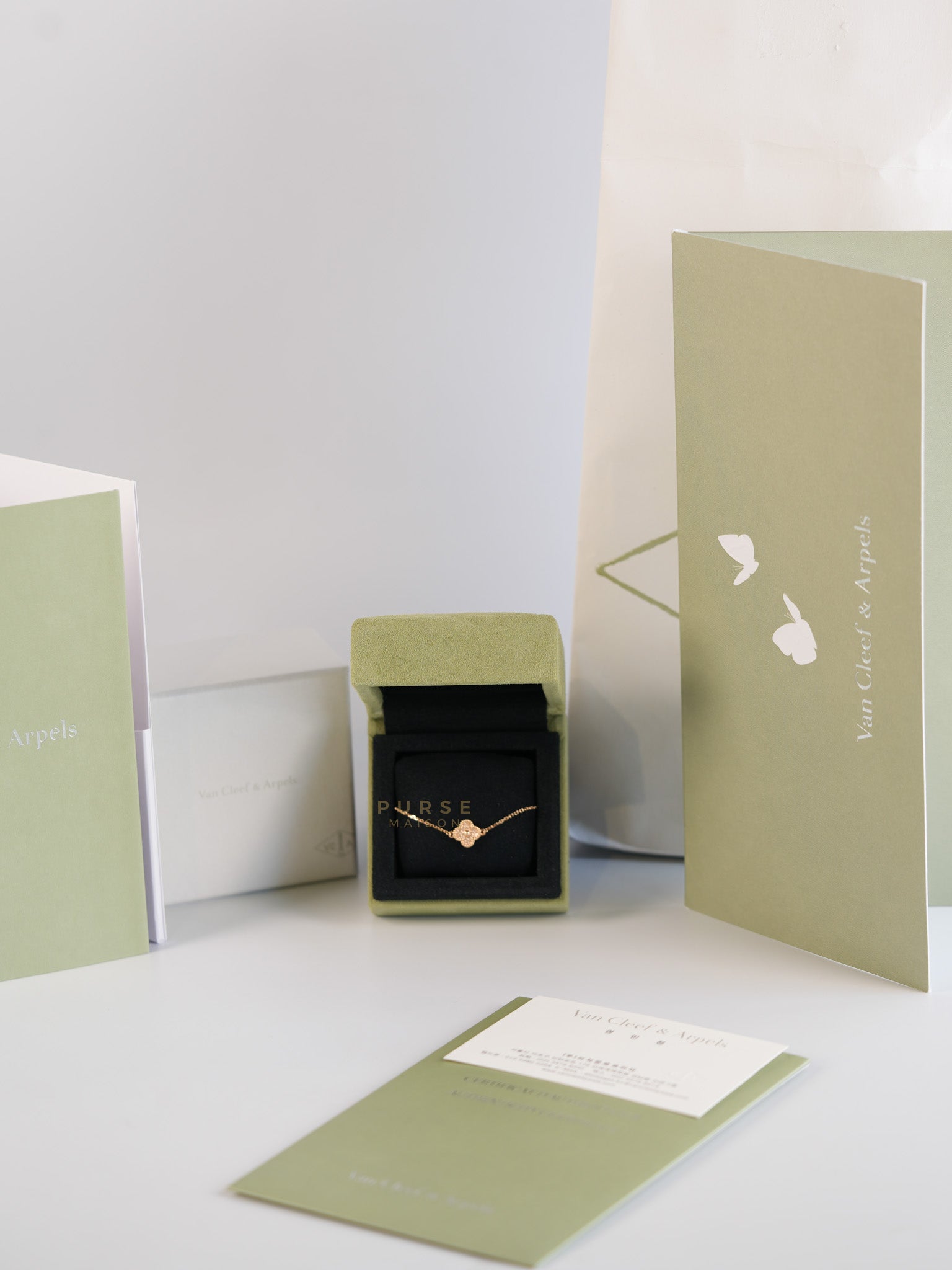 Sweet Alhambra Rose Gold Bracelet | Purse Maison Luxury Bags Shop