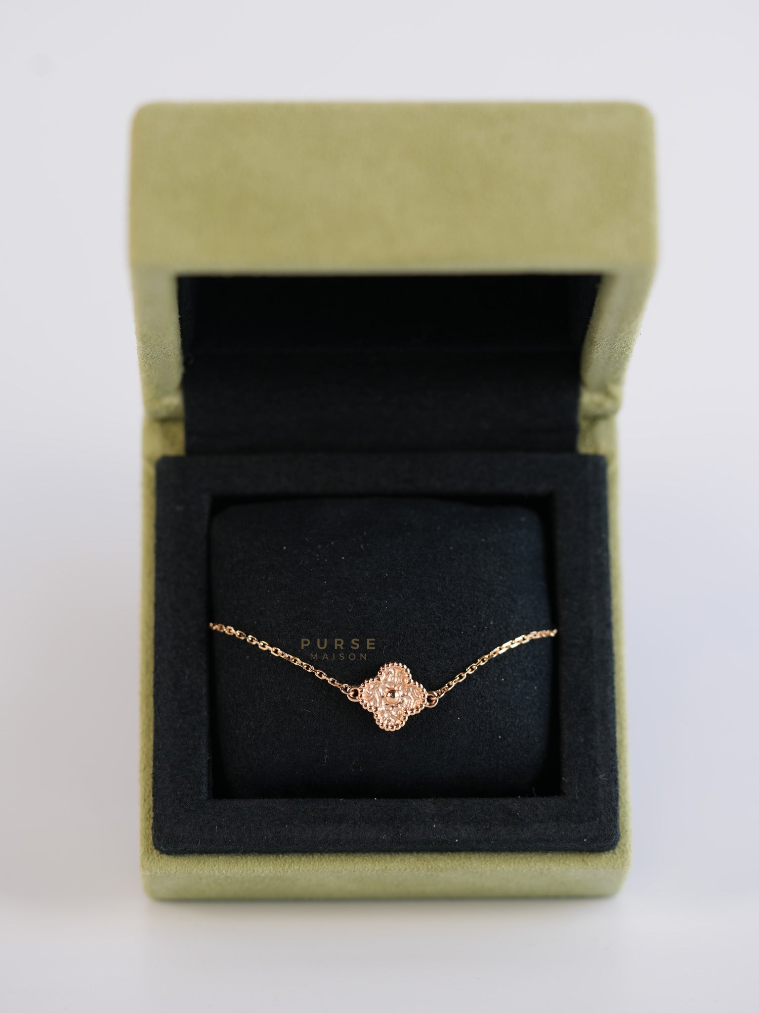Sweet Alhambra Rose Gold Bracelet | Purse Maison Luxury Bags Shop