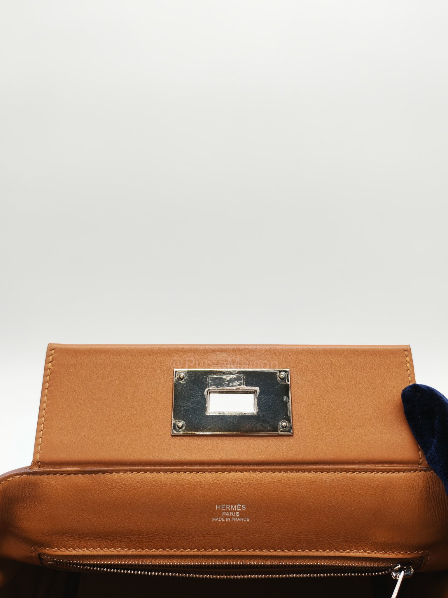 Hermes 24/24 Mini 21 in Gold Evercolor Leather Palladium Hardware Stamp U(2022)