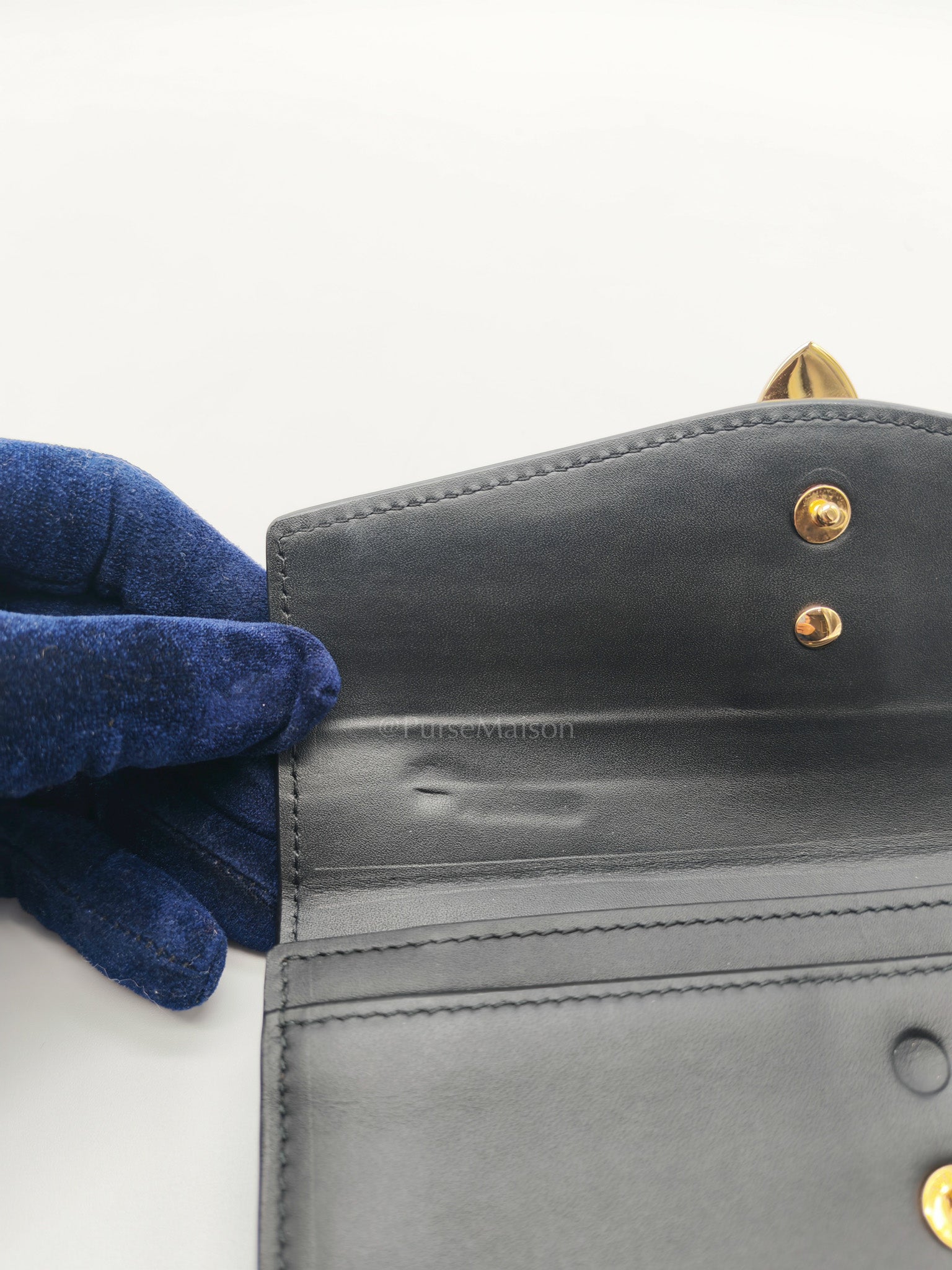Gucci Sylvie Continental Wallet in Black Leather & Web Canvas