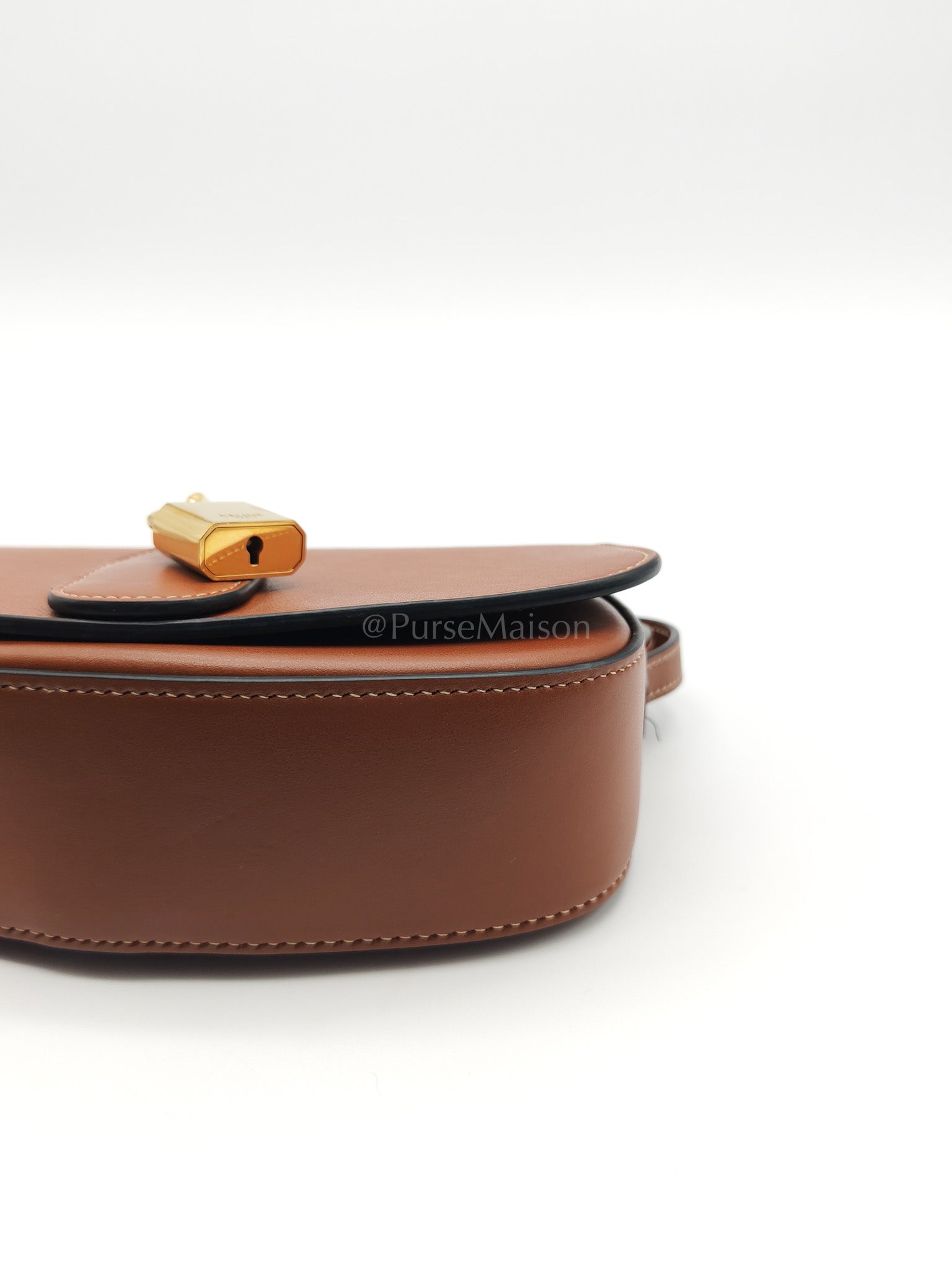 Tabou Clutch on Strap in Dark Tan Smooth Calfskin Leather | Purse Maison Luxury Bags Shop