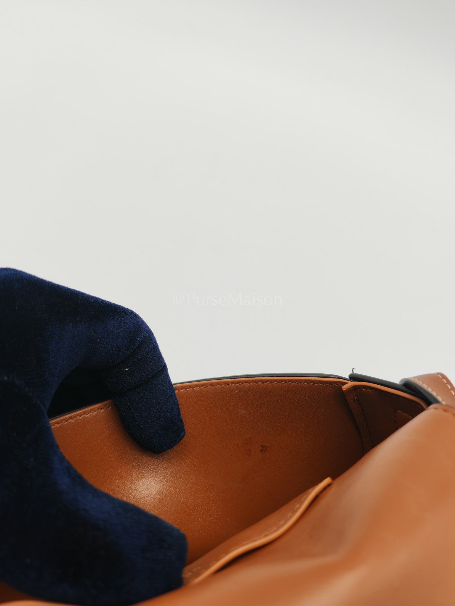 Tabou Clutch on Strap in Dark Tan Smooth Calfskin Leather | Purse Maison Luxury Bags Shop