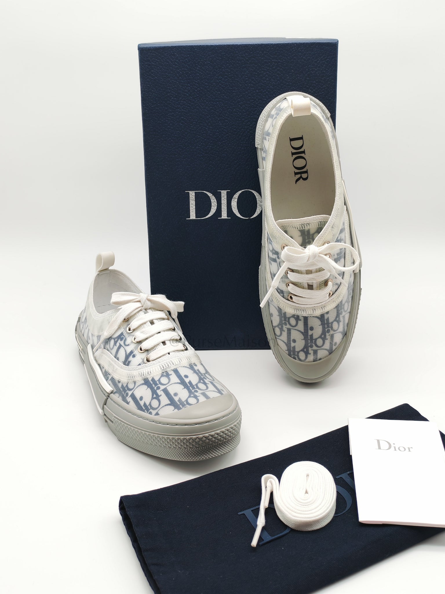 Technical Canvas Blue Oblique B23 Low Top Sneaker Size 43EU (27CM) | Purse Maison Luxury Bags Shop