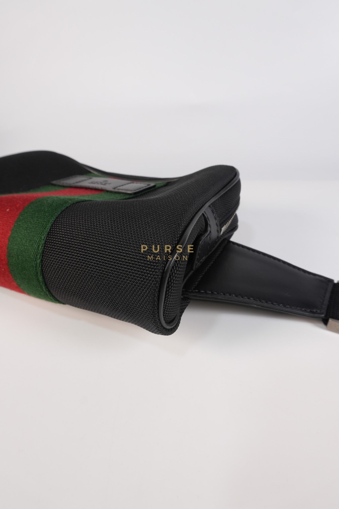 Techno Canvas Black Belt Bag | Purse Maison Luxury Bags Shop