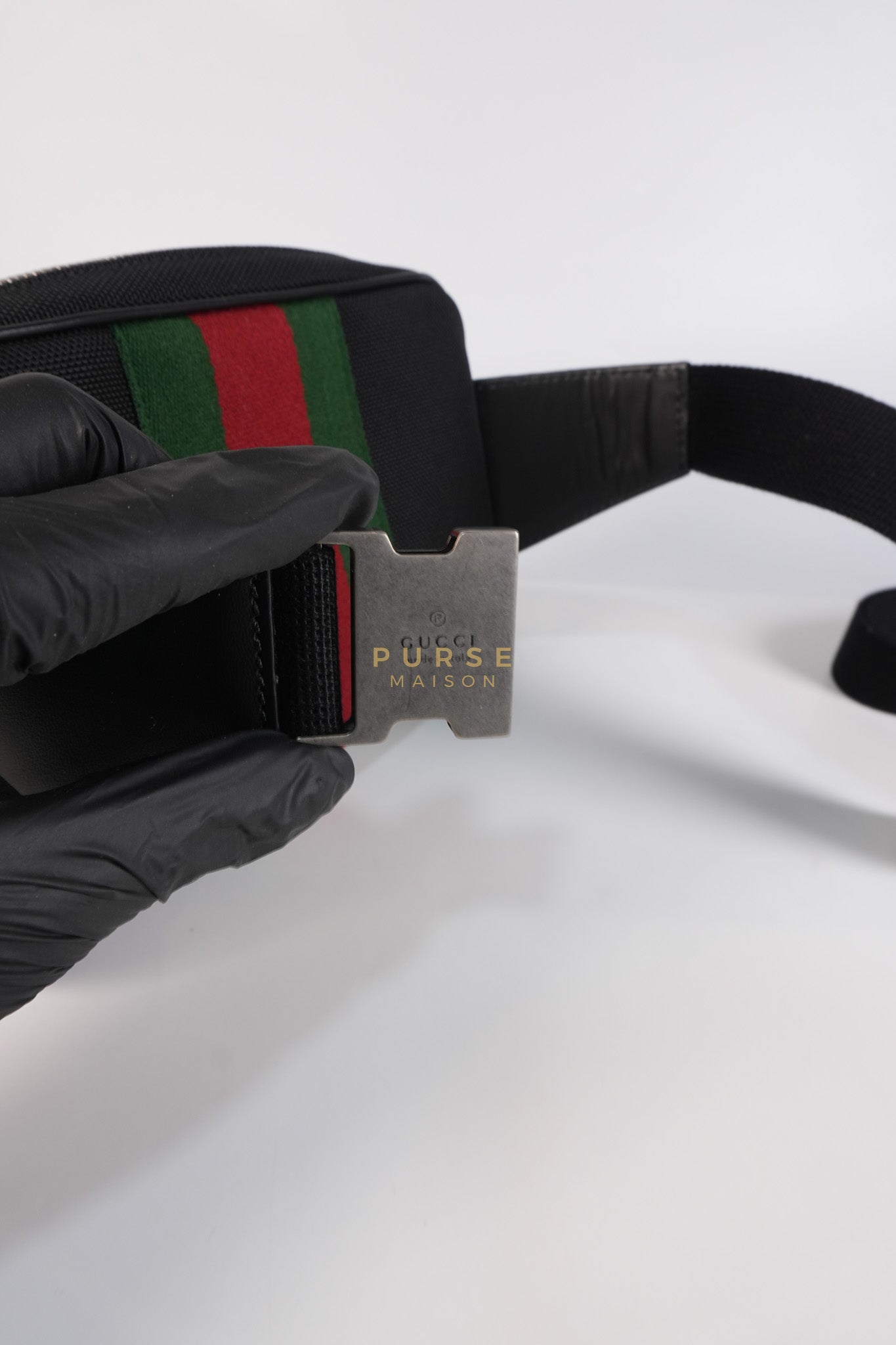 Techno Canvas Black Belt Bag | Purse Maison Luxury Bags Shop