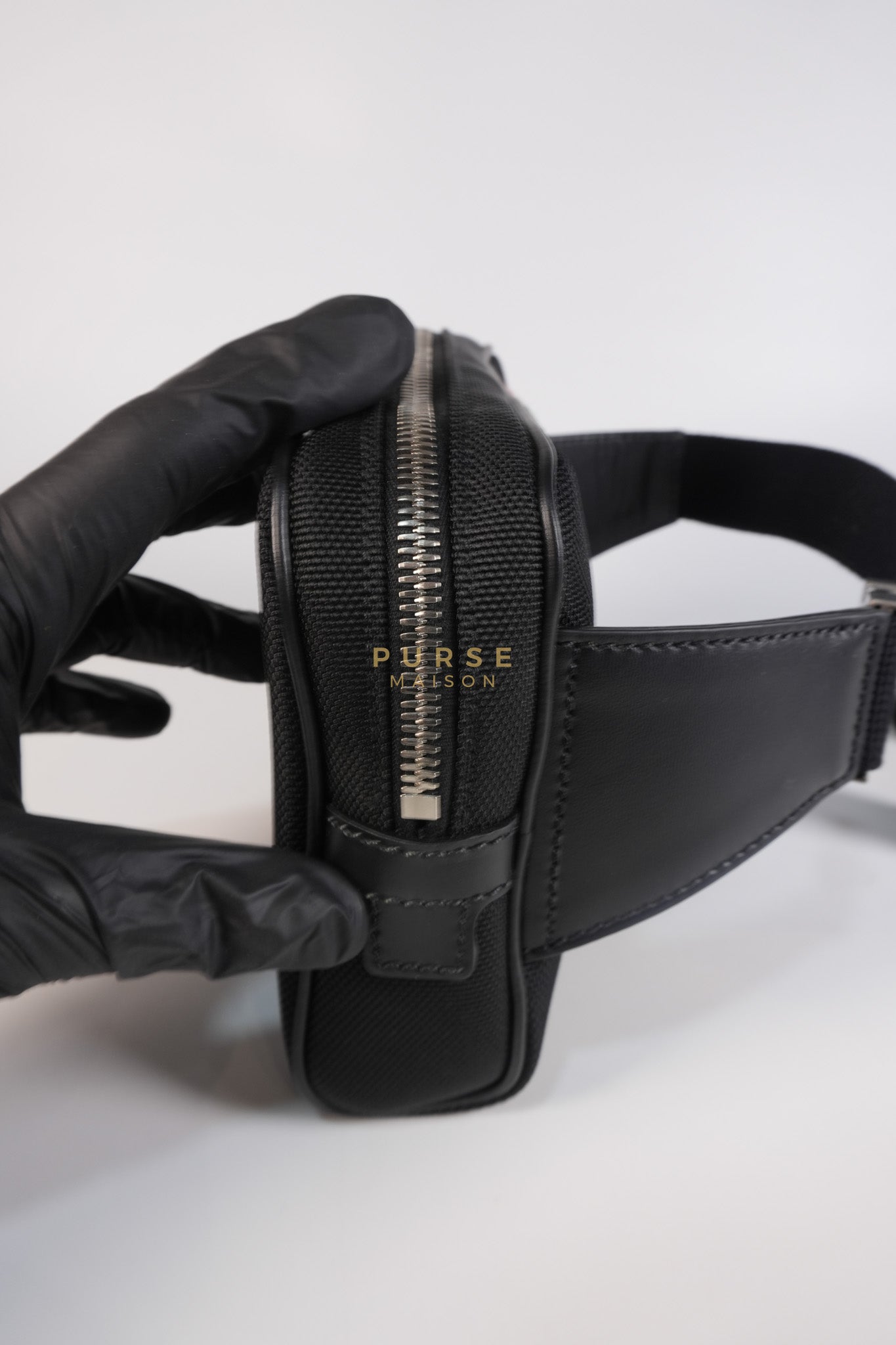 Techno Canvas Black Belt Bag | Purse Maison Luxury Bags Shop