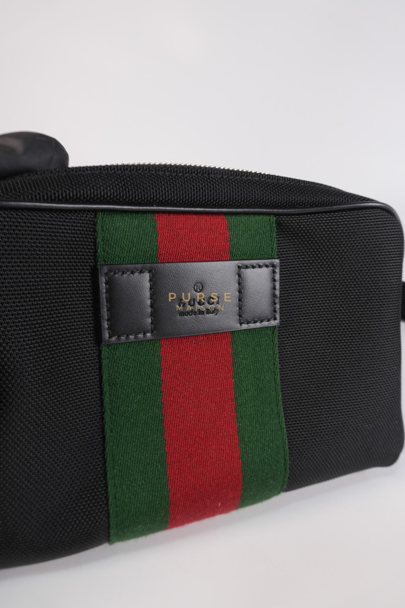 Techno Canvas Black Belt Bag | Purse Maison Luxury Bags Shop