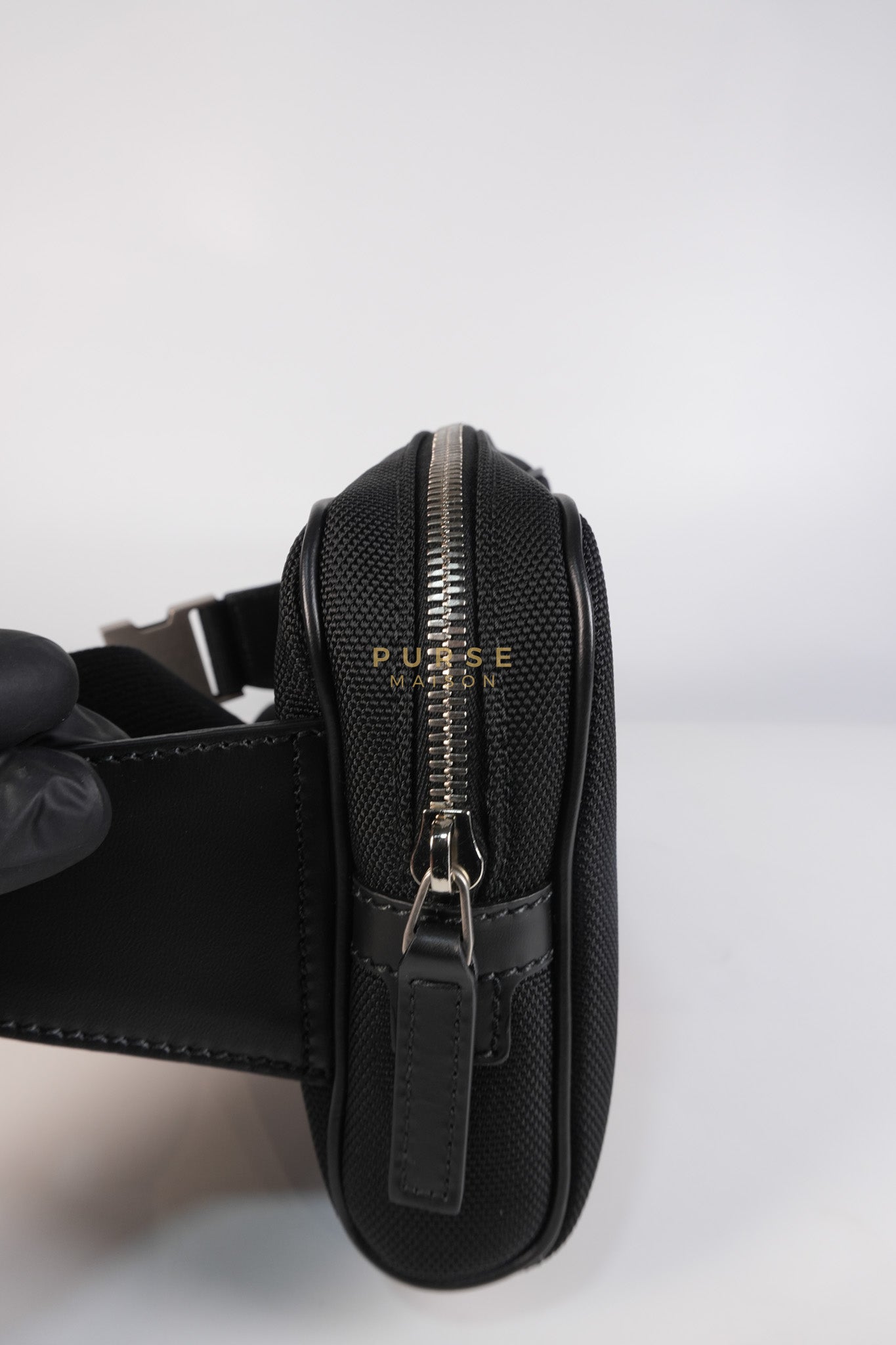 Techno Canvas Black Belt Bag | Purse Maison Luxury Bags Shop
