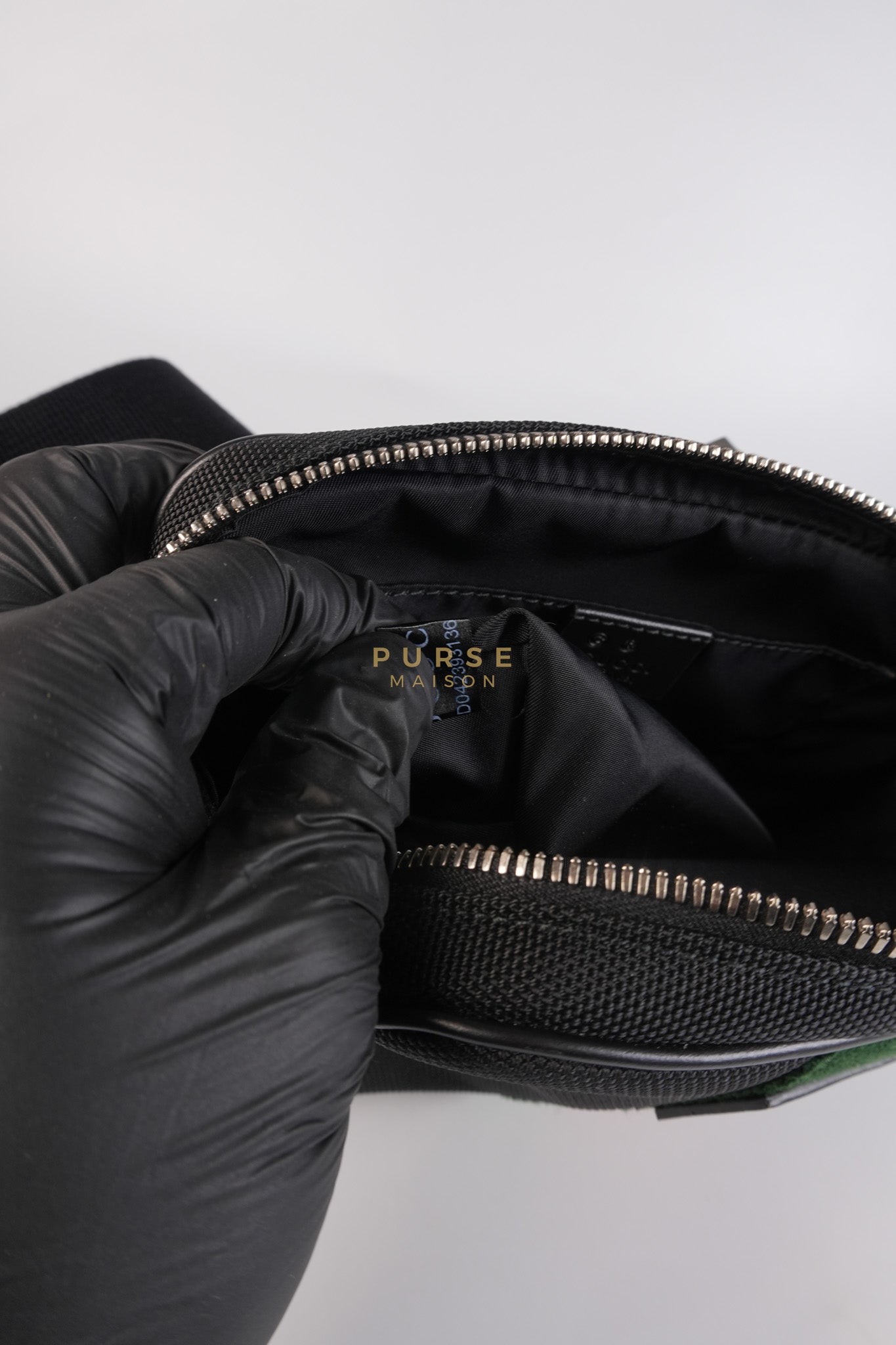 Techno Canvas Black Belt Bag | Purse Maison Luxury Bags Shop