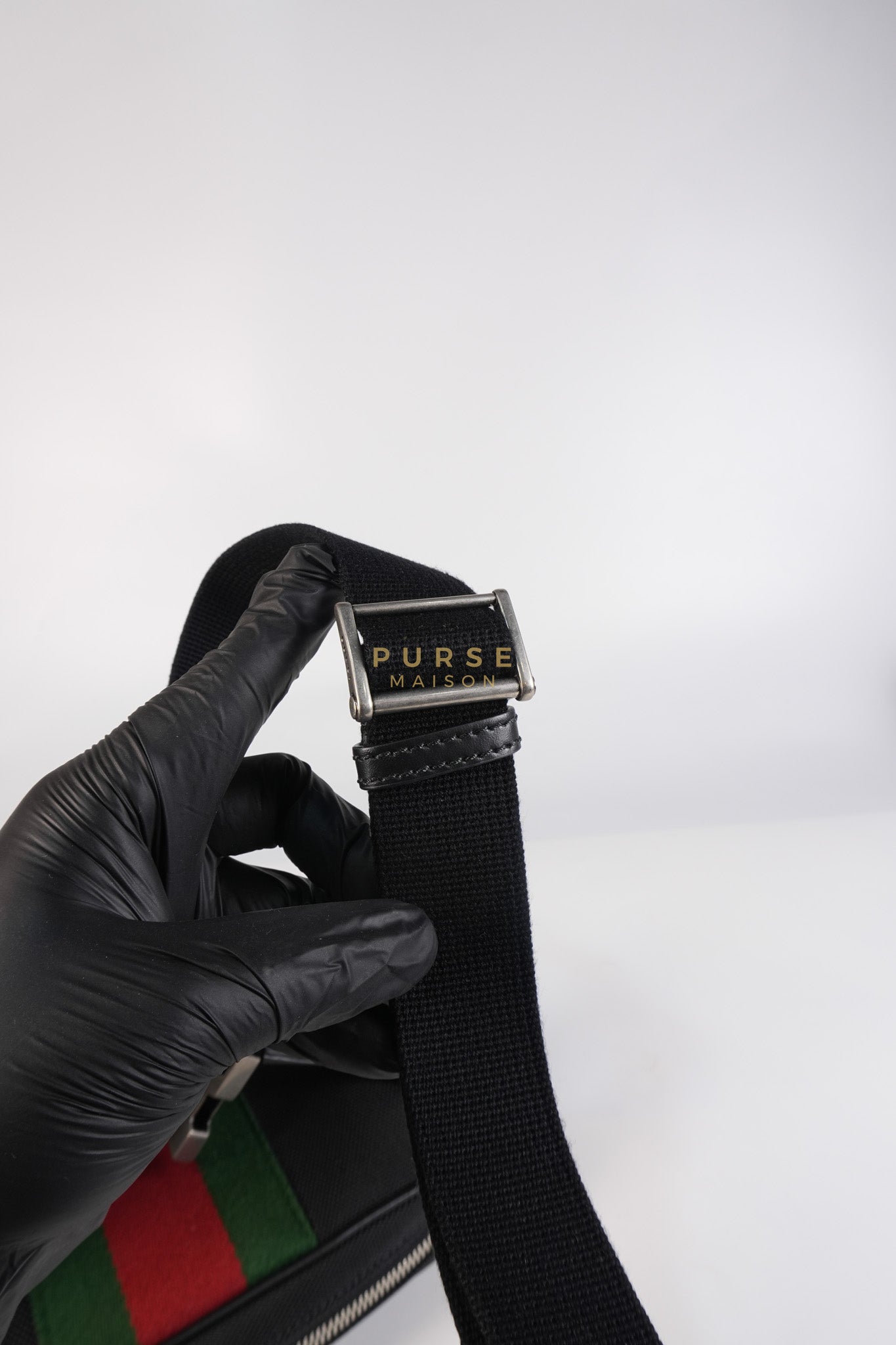 Techno Canvas Black Belt Bag | Purse Maison Luxury Bags Shop