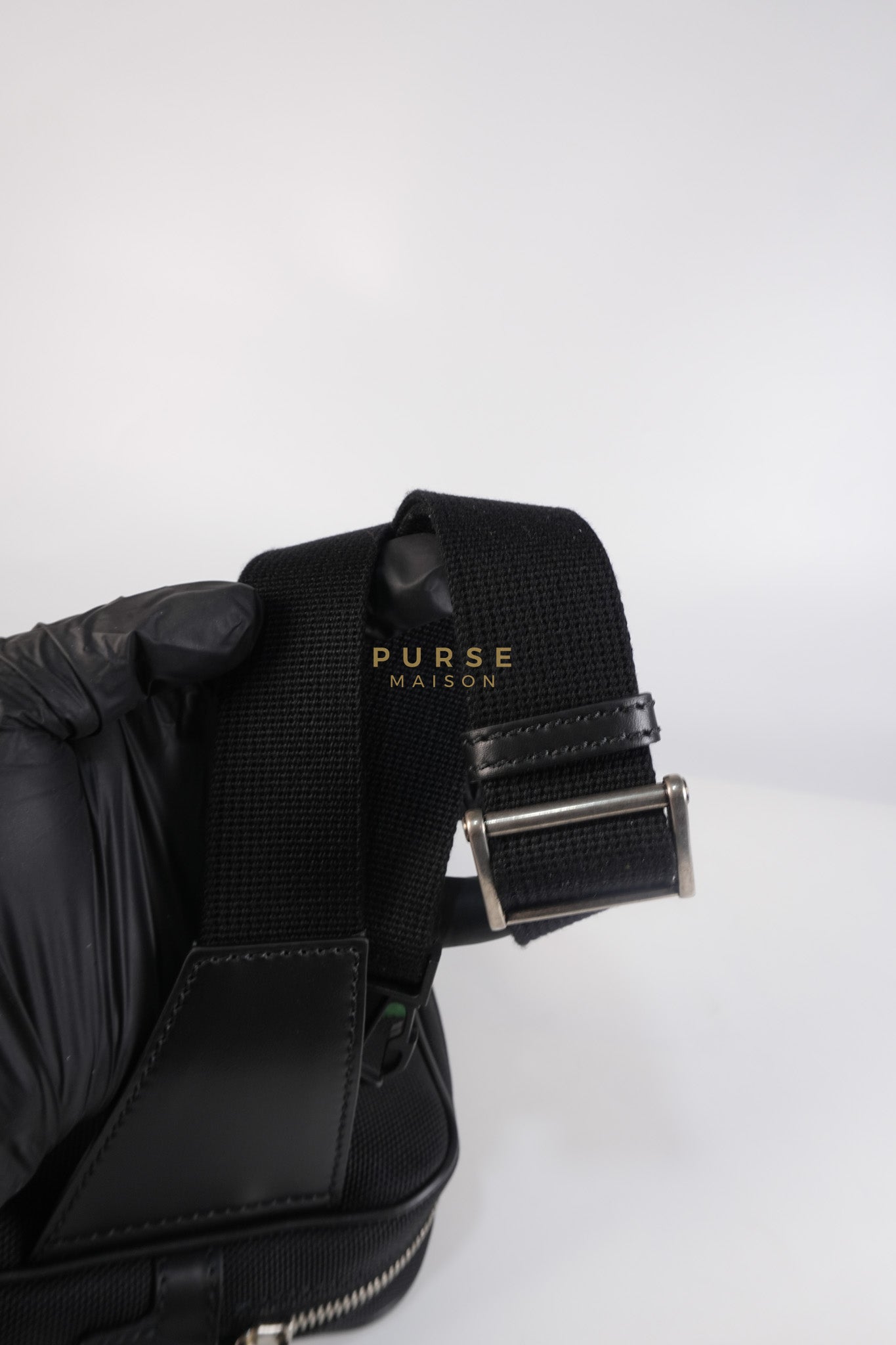 Techno Canvas Black Belt Bag | Purse Maison Luxury Bags Shop