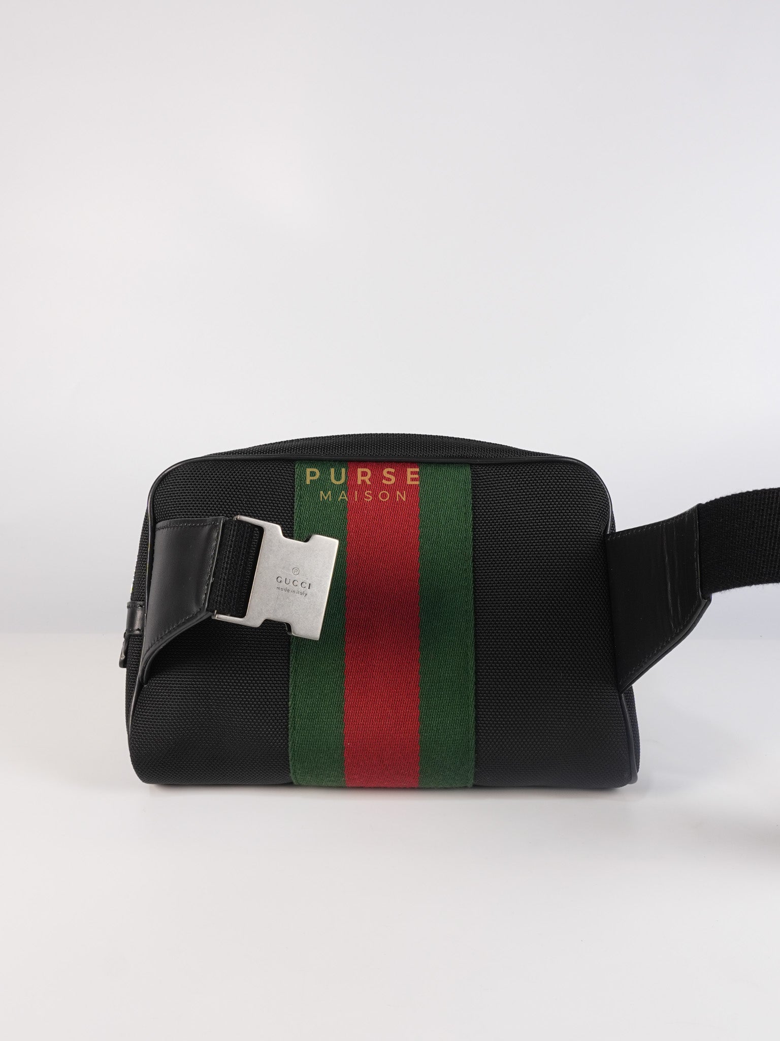 Techno Canvas Black Belt Bag | Purse Maison Luxury Bags Shop
