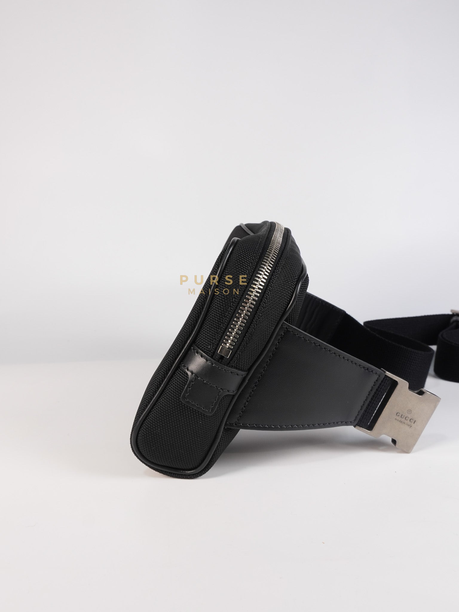 Techno Canvas Black Belt Bag | Purse Maison Luxury Bags Shop