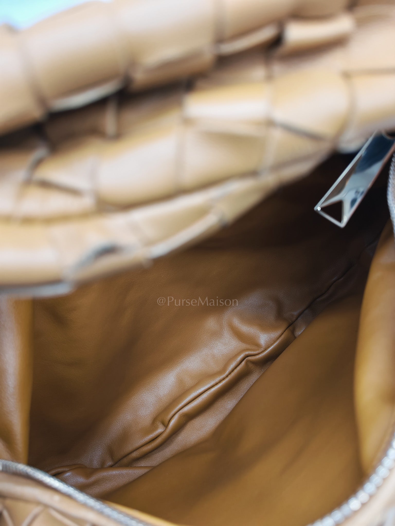 Teen Jodie Shoulder Bag in Caramel Intrecciato Woven Leather | Purse Maison Luxury Bags Shop