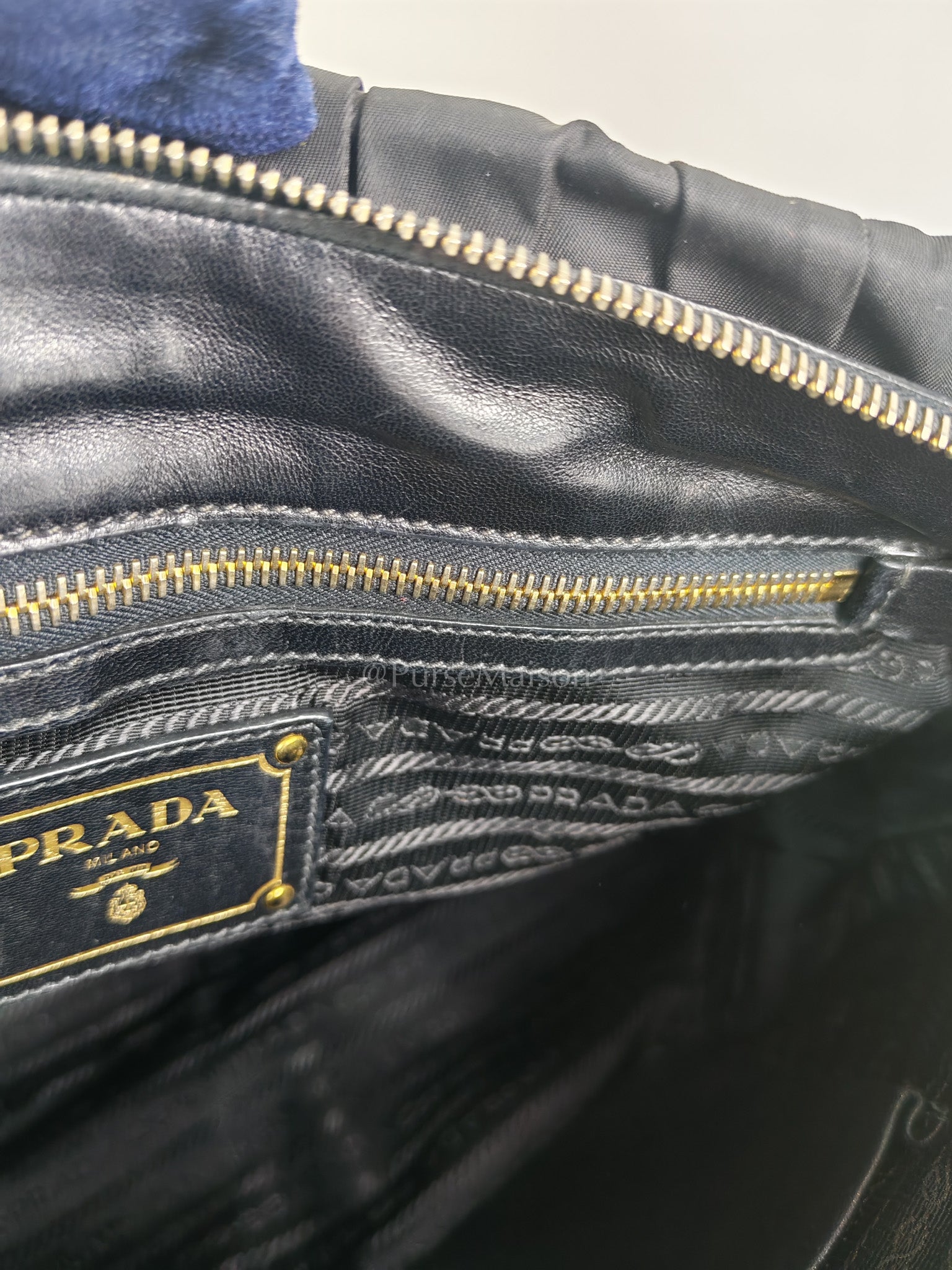 Tessuto Gaufre Two-Way Bag in Noir | Purse Maison Luxury Bags Shop